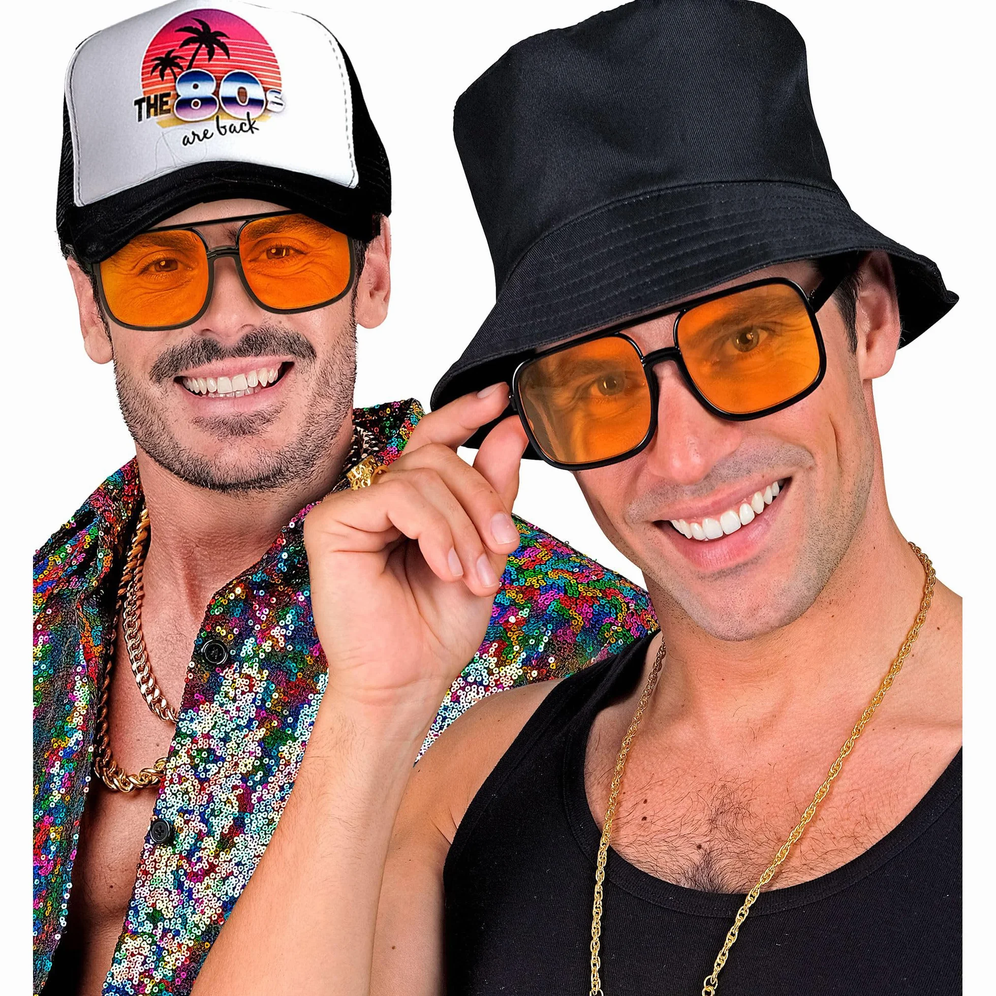 W WIDMANN MILANO Party Fashion - Okulary hip-hopowe z lat 90-tych, dodatek do kostiumów fantazyjnych