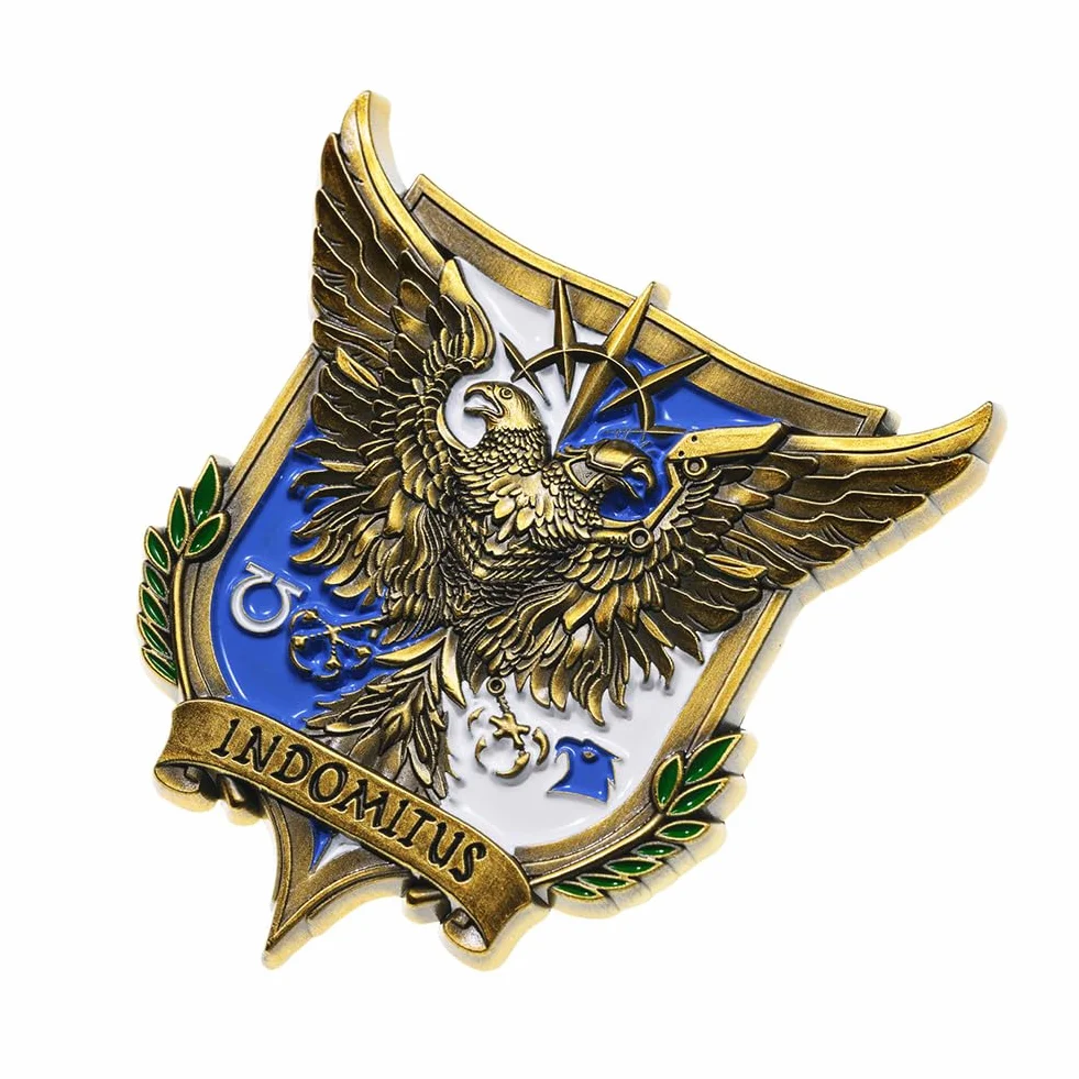 Starforged Broszka Roboute Guilliman Indomitus krucjata kampania odznaka przypinka odznaka Warhammer 40000, Stal stopowa, Bez kamieni szlachetnych