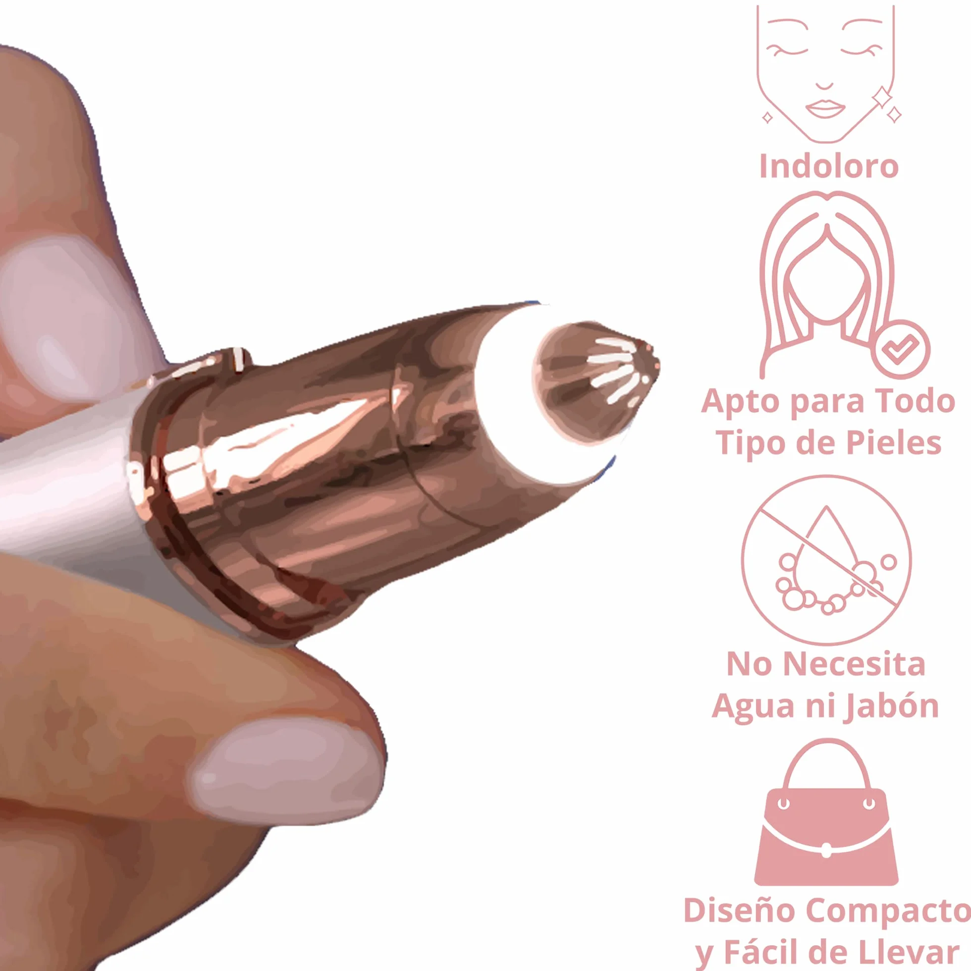 Finishing Touch Flawless Brows precyzyjny trymer do brwi, elektryczny depilator do włosów z hipoalergiczną, pozłacaną głowicą 18-karatową do skóry wrażliwej – bateria w zestawie, kolor biały