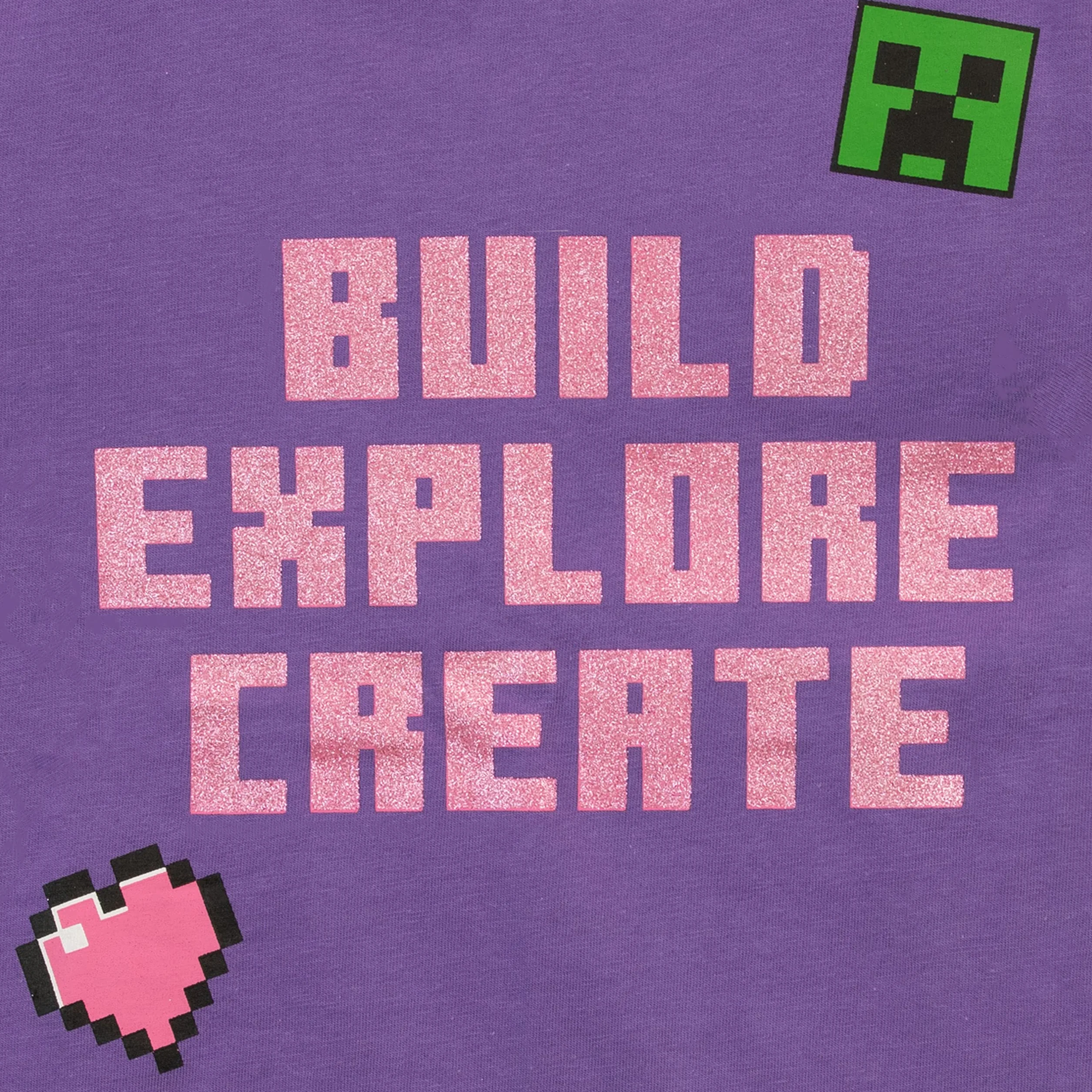 Minecraft Dziewczyny Top i legginsy Creeper Purple 146