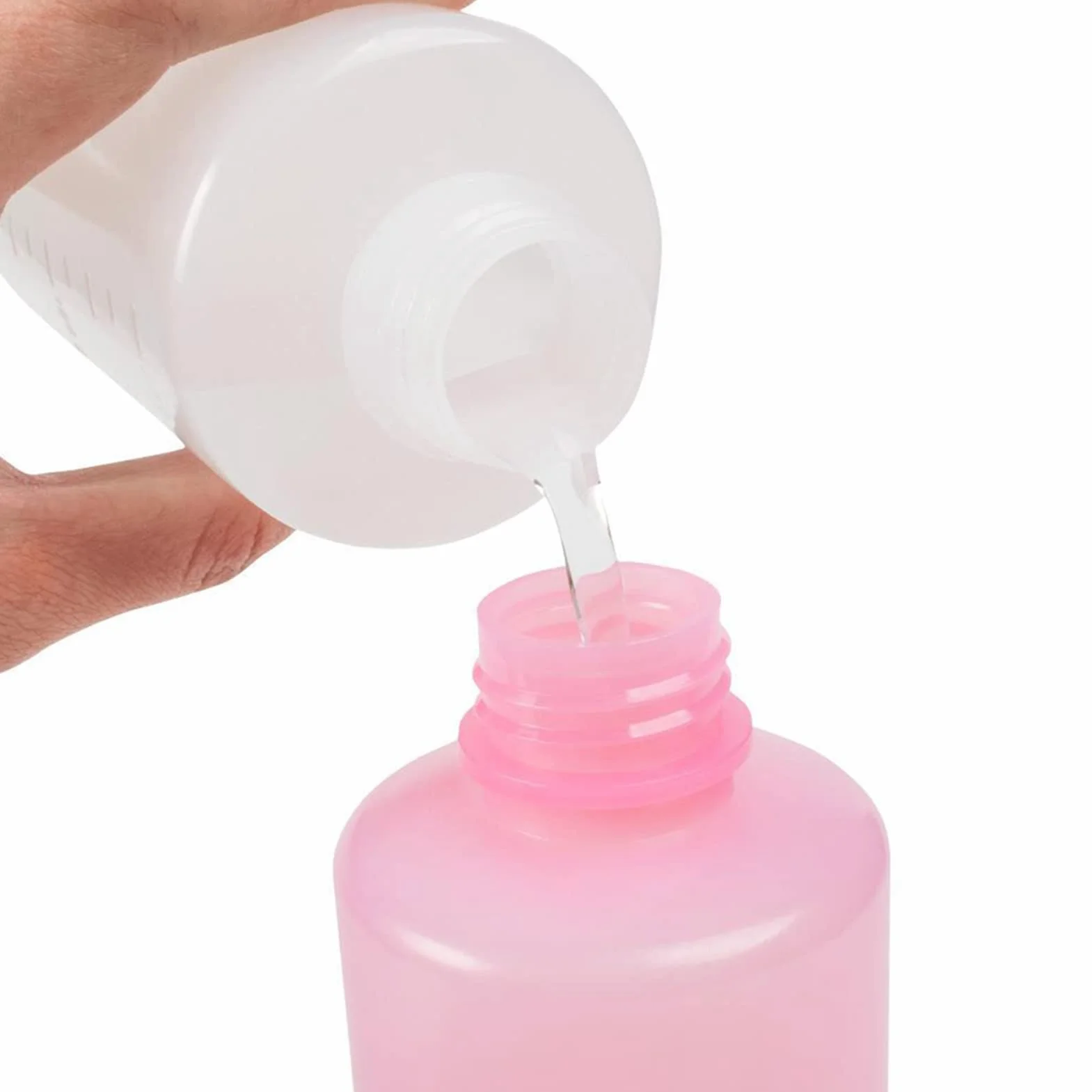 Wyciskacz do Butelek z wodą do Rzęs, 250ml Plastikowe Zakrzywione Narzędzia do Dysz, Przenośna Butelka do Mycia Tatuaży dla Fryzjerów (Różowy)