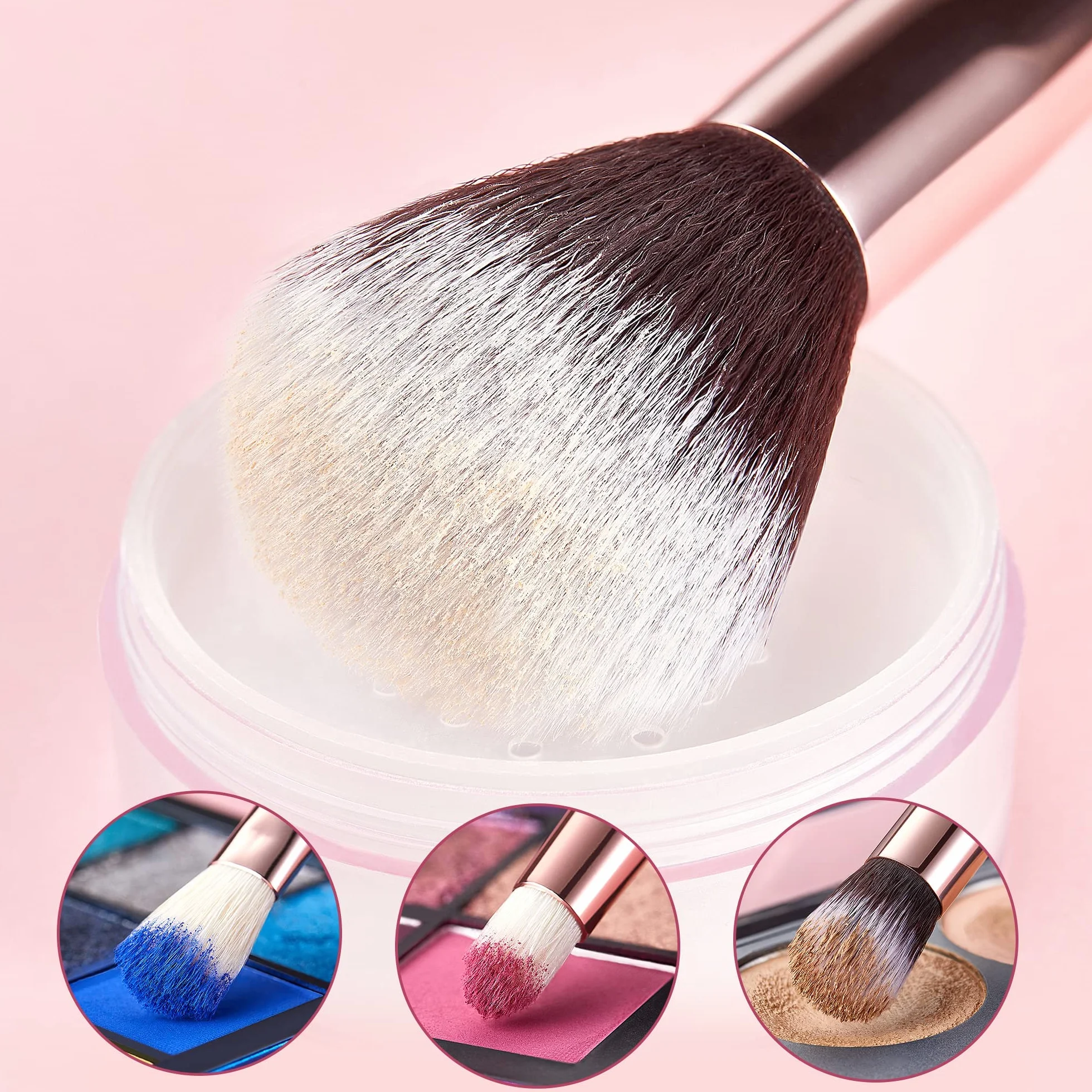 Jessup pędzle do makijażu 25 sztuk Zestaw Profesjonalny zestaw Beauty Cosmetic Foundation Powder Rumieniec Pomadka Naturalne syntetyczne szczotki do włosów czarny/różowe złoto T155