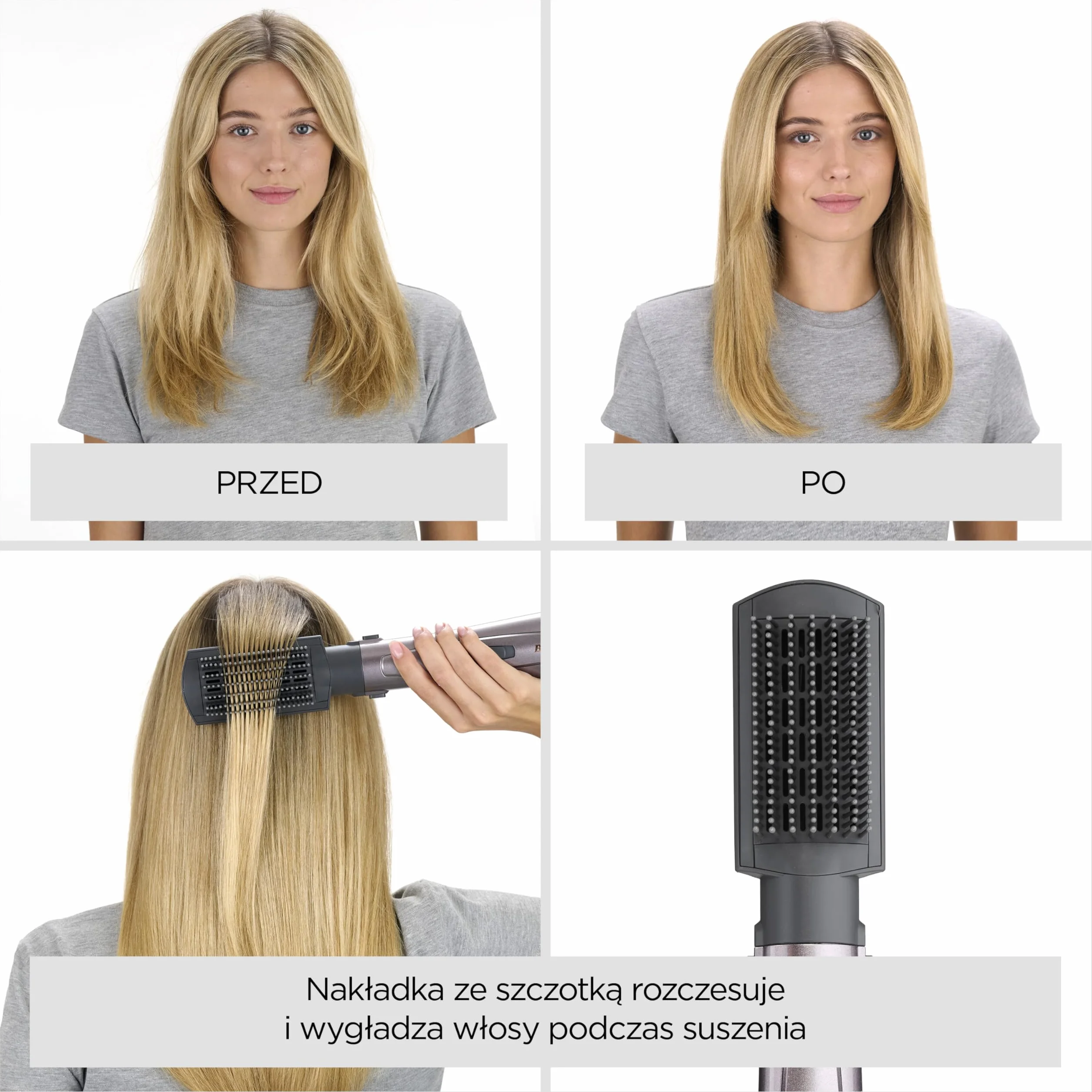 BaByliss Air Styler 1000W - wielofunkcyjna suszarka do włosów, nadająca objętość i lokówka, zaawansowany system jonizacji, kręcenia włosów, 4 nakładki, miedziano-szary, AS136E