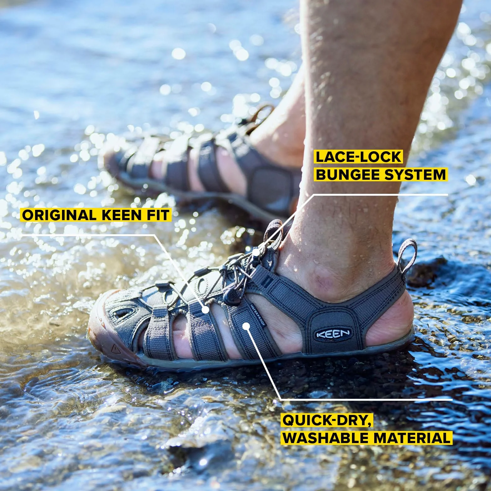 KEEN CLEARWATER CNX Sandały Mężczyźni ,Potrójny czarny ,42.5 EU