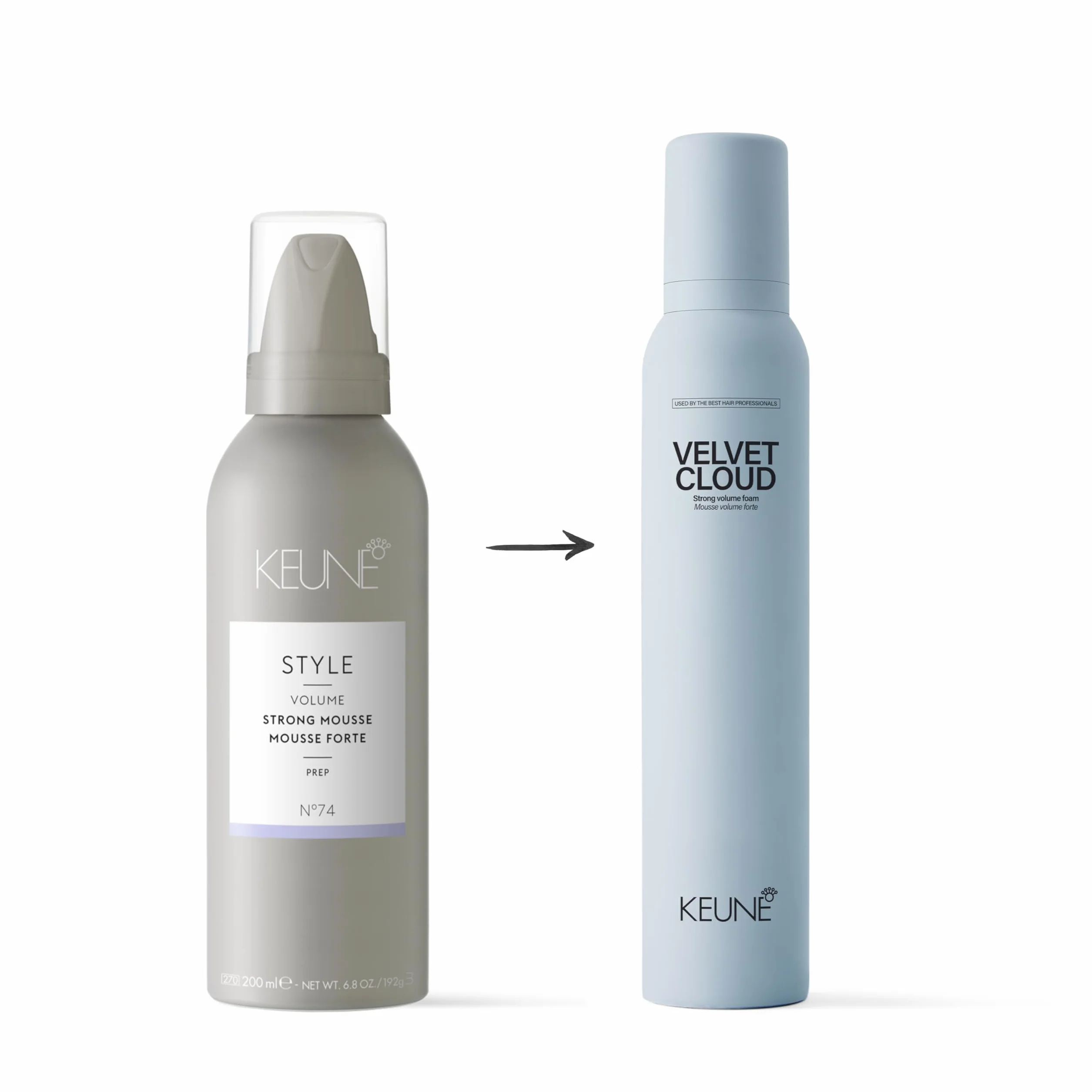 Keune Style Volume Velvet Cloud Strong Volume Foam 200 ml – mocny mus zwiększający objętość