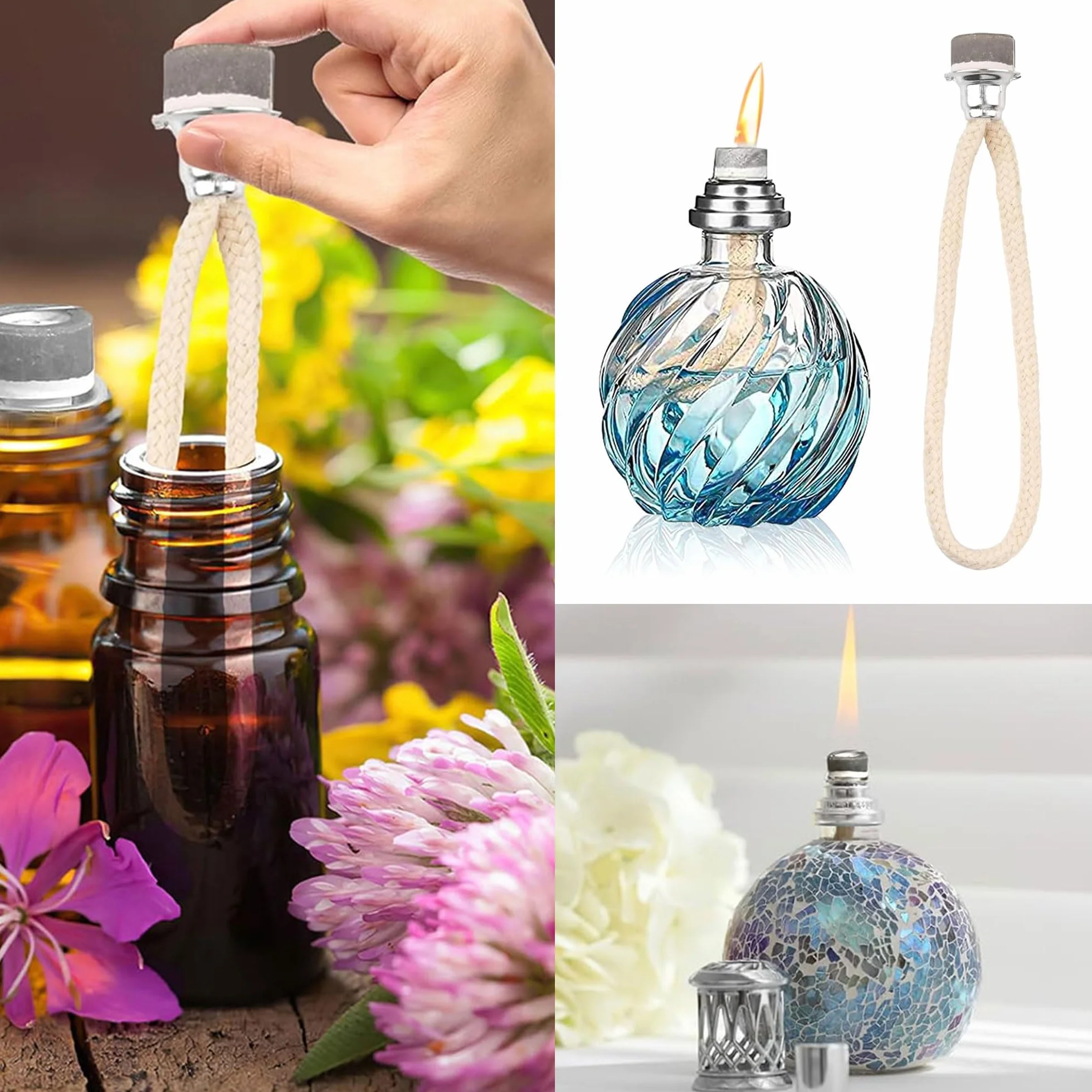 4 sztuki lamp katalitycznych do lamp palnikowych, lampa olejowa, knot zastępczy, kontrola powietrza, katalityczna, do palnika, dyfuzora, aromaterapii, dekoracja domu (4/srebrne)