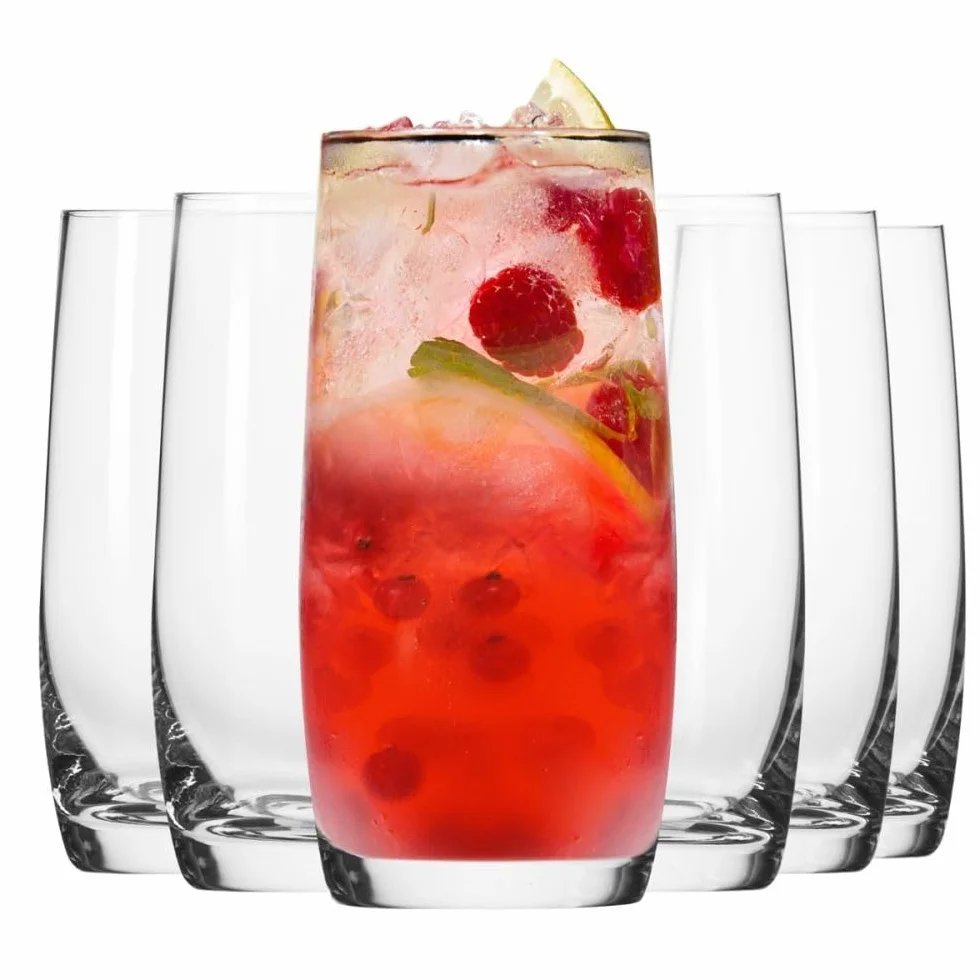 KROSNO Szklanki do Drinków, Wody, Soków i Innych Napojów | Zestaw 6 Szklanek | 410 Ml | Kolekcja Blended | Idealne do Domu, Restauracji i na Przyjęcia | Można Myć w Zmywarce