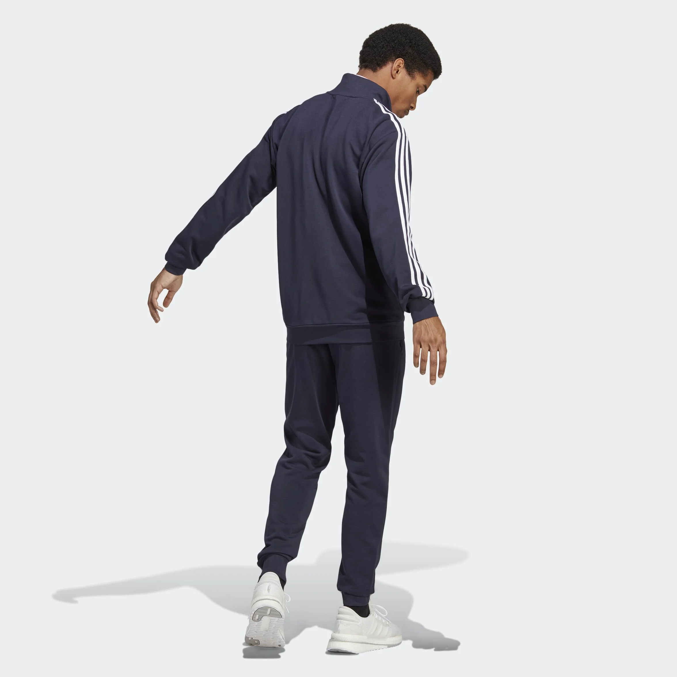 adidas Mężczyźni Basic 3-Stripes French Terry Track Suit, Legend Ink, L