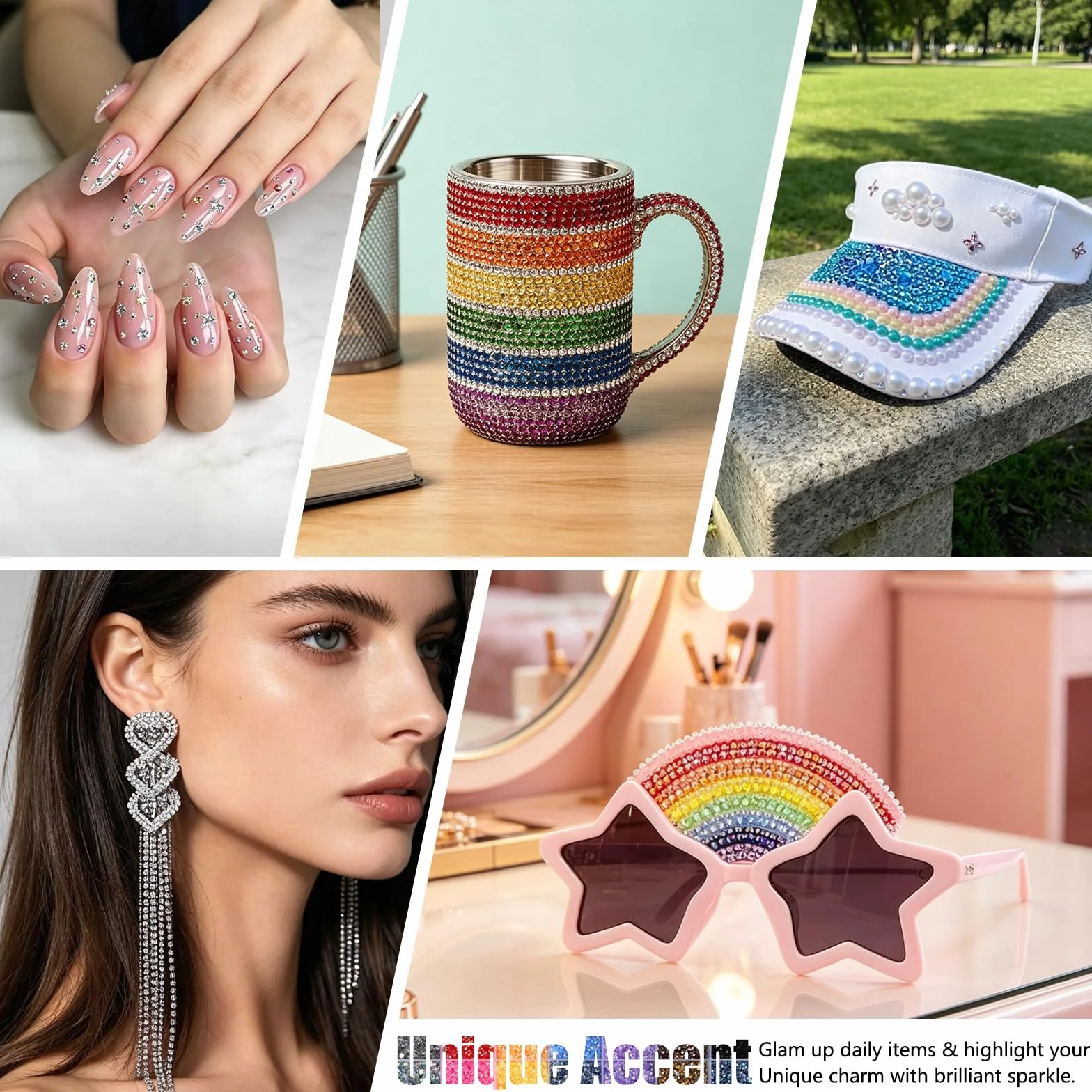Zestaw Błyszczących Dżetów Żywicznych 33000 Sztuk, 42 Kolory 3mm Płaski Tył do Nail Art