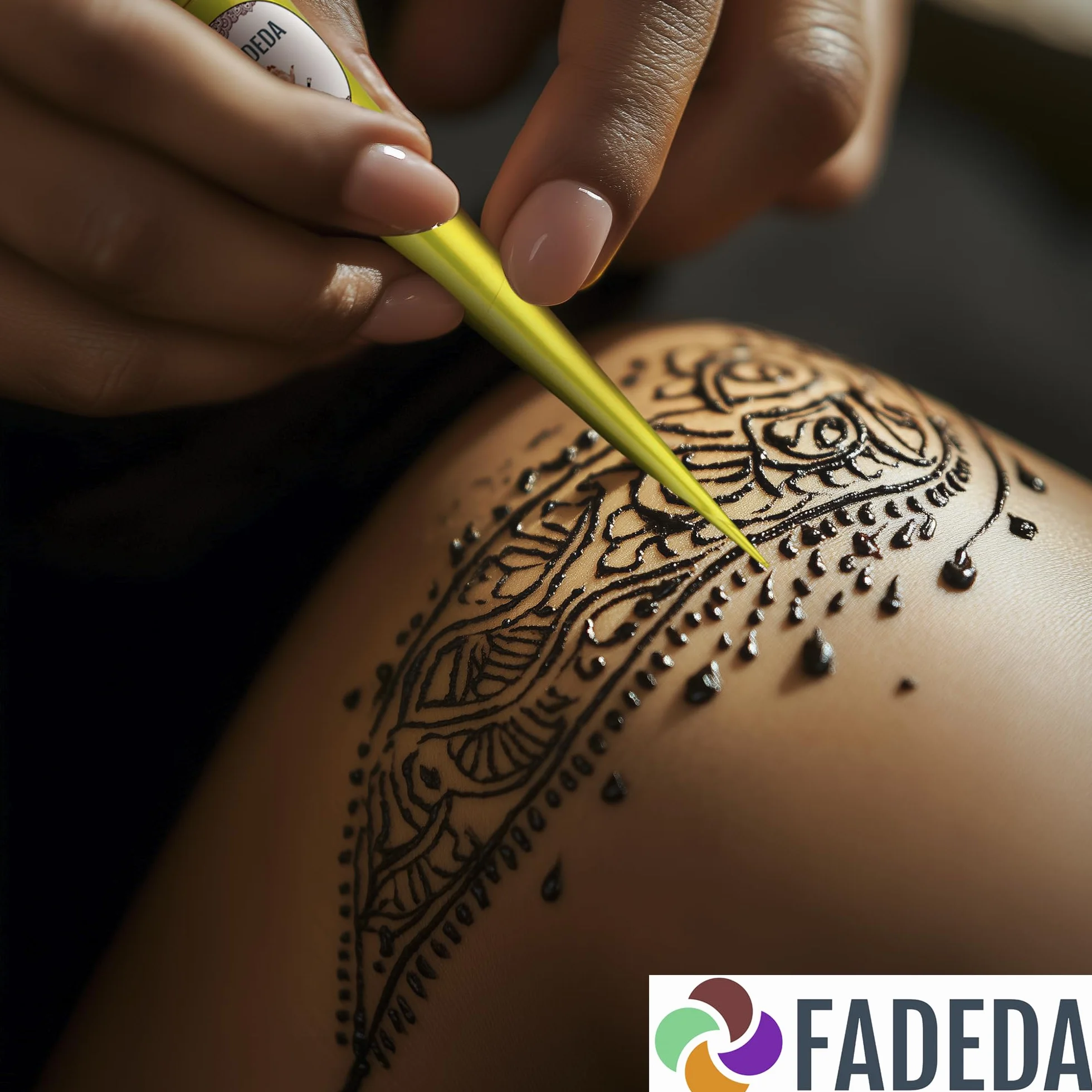 4x FADEDA Henna Kegel | 4x 25g naturalna pasta | naturalny brąz | 100% roślinny | gotowa do użycia i bez PPD | wegański | ekologiczny | halal | Mehandi | Mehndi
