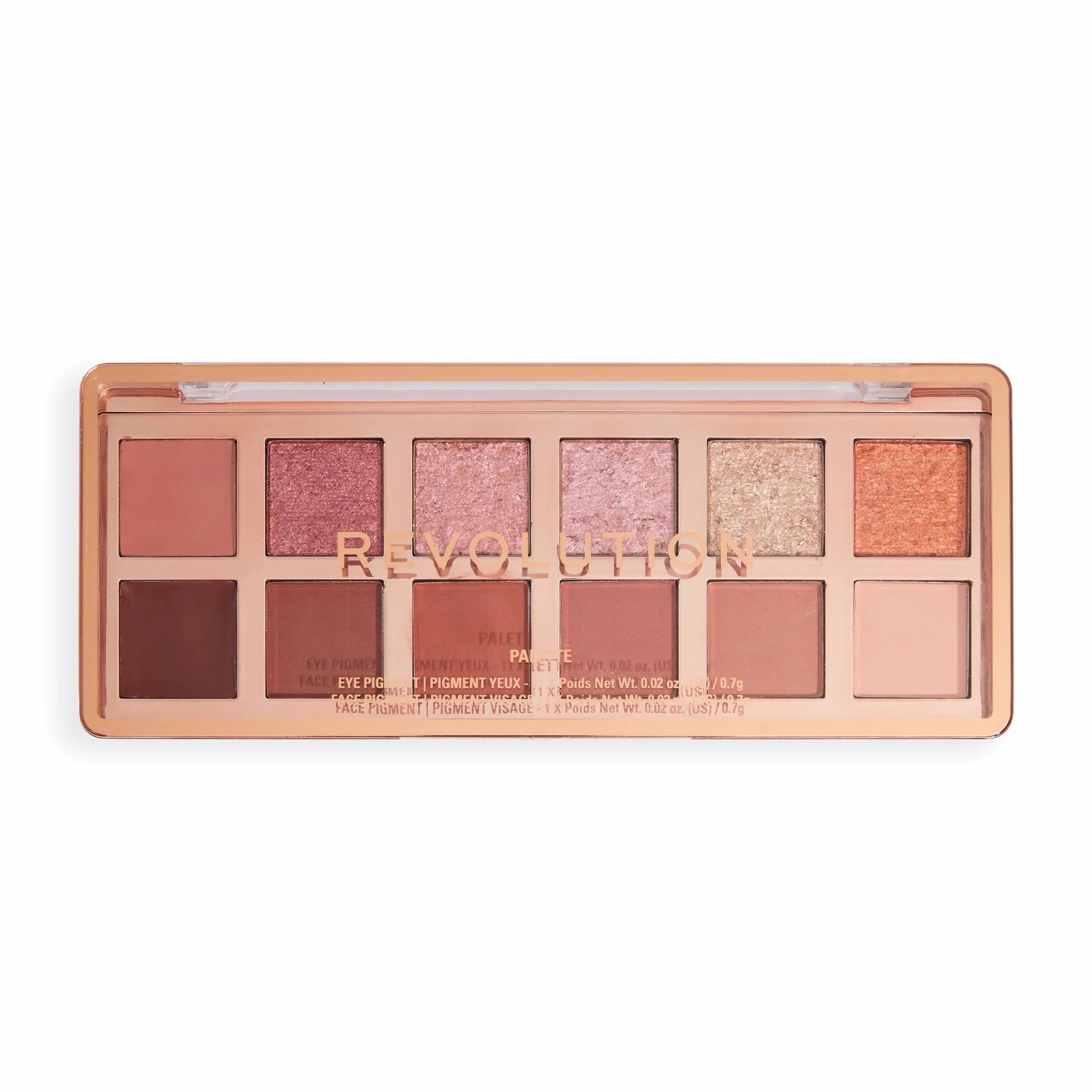 Revolution Beauty paleta Ikon 12 kolorów matowe błyszczące brąz True Icon