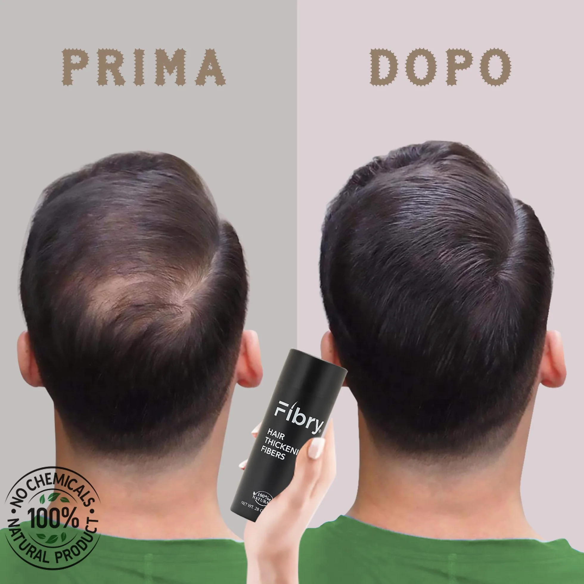 Proszek do objętości włosów z 100% naturalnych włókien, Natychmiastowe popękanie lub cienkie włosy, Natychmiastowe lekarstwo na Przerzedzenie i łysienie, 28gr Ciemny Brązowy (Dark Brown)