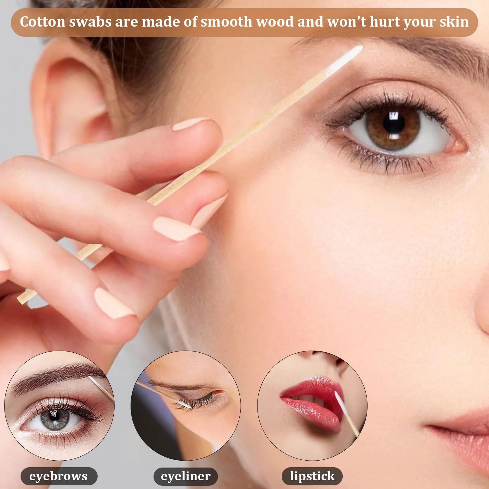 Microblading 1000 sztuk patyczków higienicznych z końcówką, aplikatory z precyzyjną końcówką, pałeczki do czyszczenia, drewniane patyczki do tatuażu, makijażu, przedłużania rzęs (10 cm)