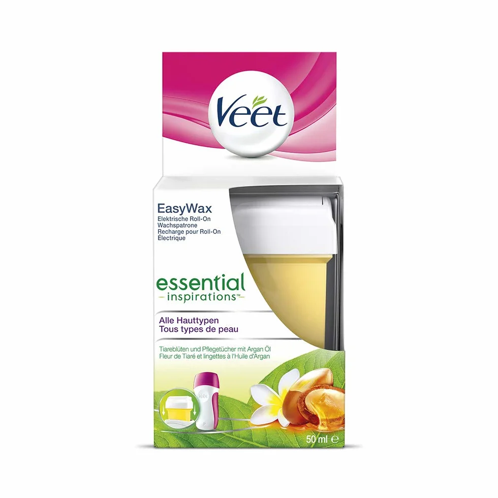 Veet EasyWax wkład uzupełniający do elektrycznego urządzenia do podgrzewania wosku – wkład z wosku na ciepły wosk do wszystkich rodzajów skóry, 1 x 50 ml