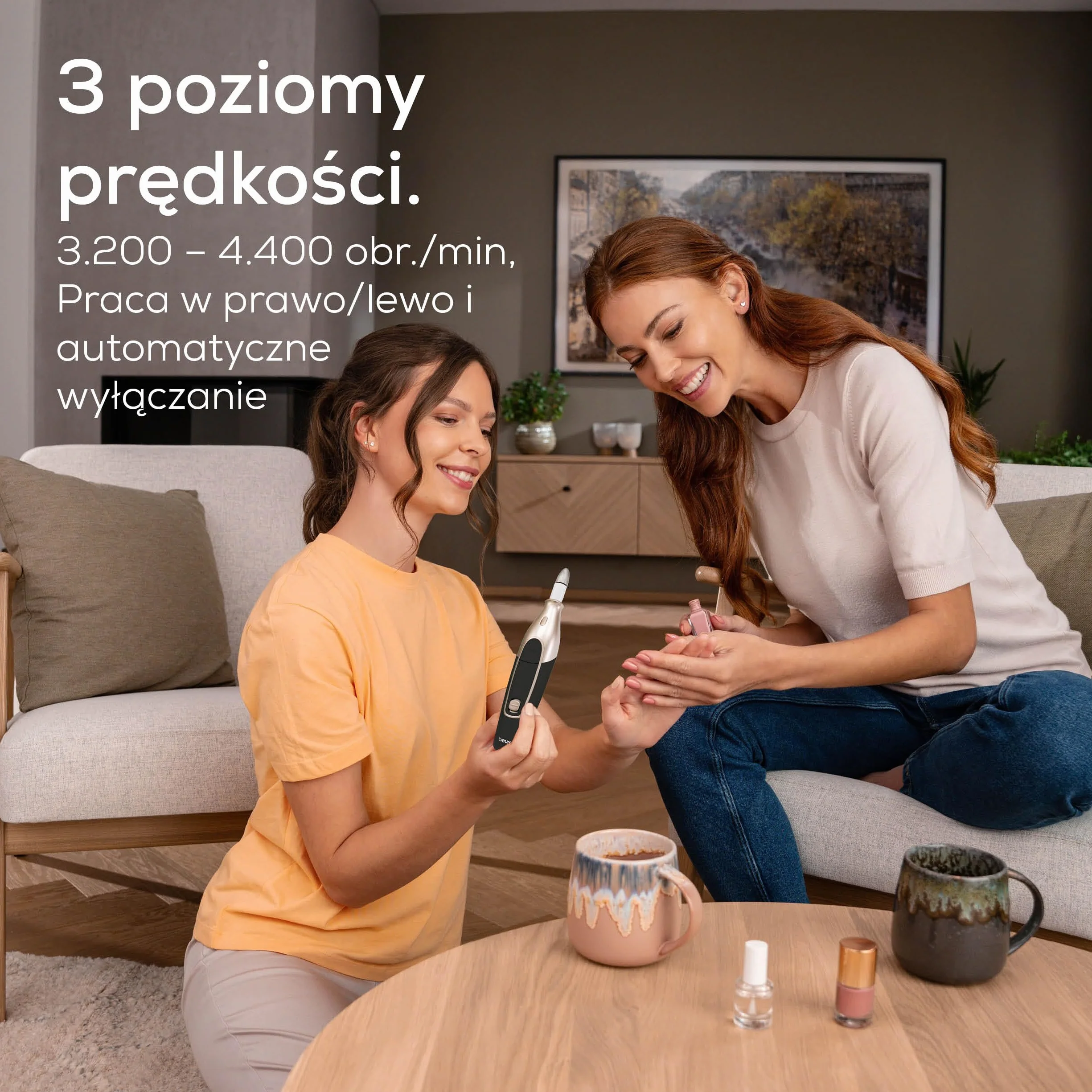 Beurer MP 84 Special Edition elektryczna frezarka do paznokci, zestaw manicure-pedicure, 10 nasadek, LED, etui, 4400 obr./min, czarny