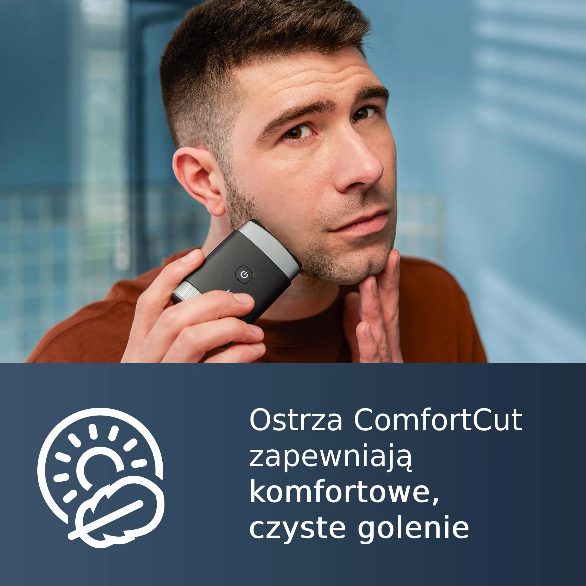 Przenośna golarka Philips, golarka elektryczna na mokro i sucho, system ostrzy ComfortCut, ruchome głowice 3D, kompaktowa konstrukcja, wydajny akumulator, model PQ888/06