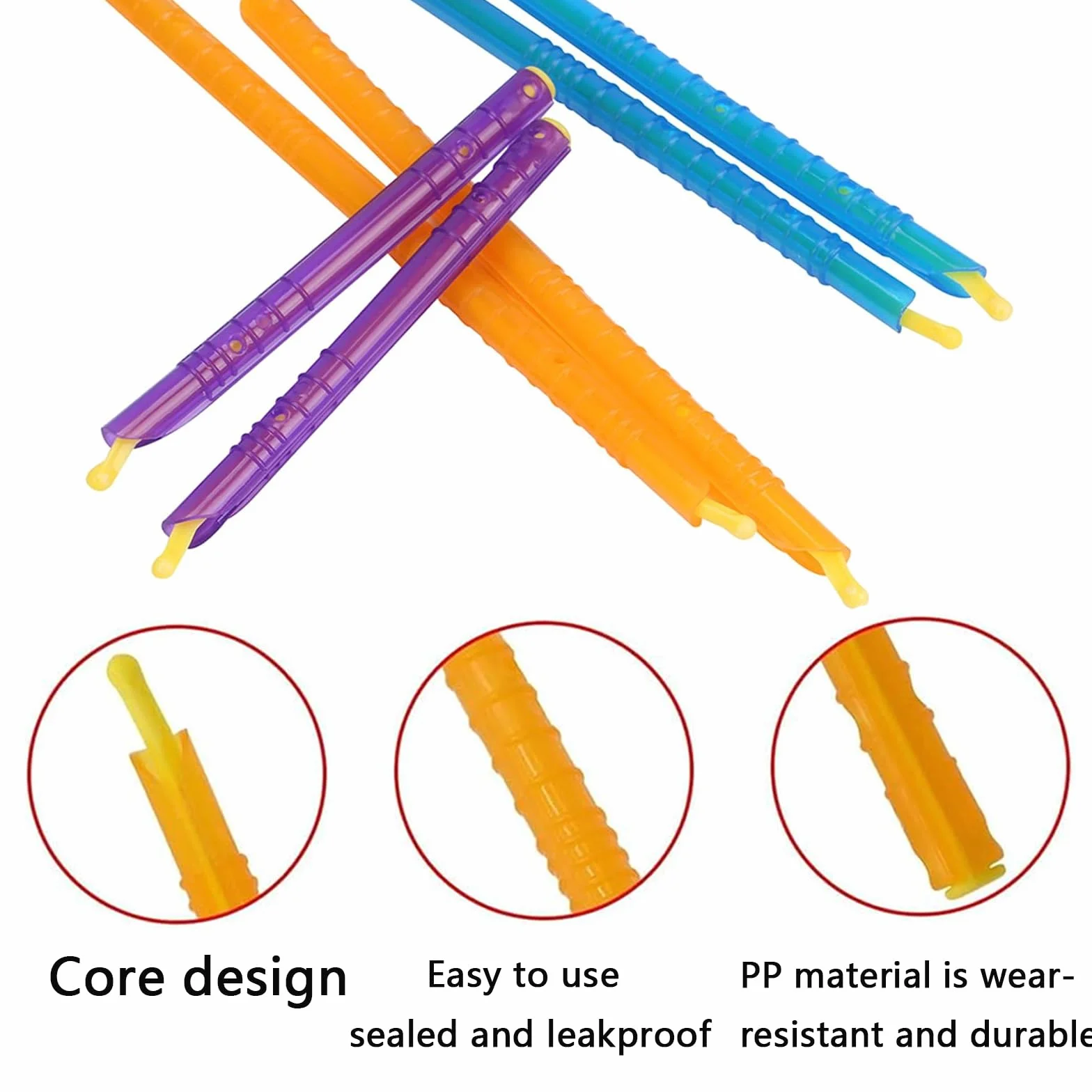 30 sztuk patyczków uszczelniających z tworzywa sztucznego, 5 rozmiarów, trwałe patyczki uszczelniające Magic Bag Sealing Sticks pieczęć wytrzymałościowa, nadają się do zamykania przekąsek, składników