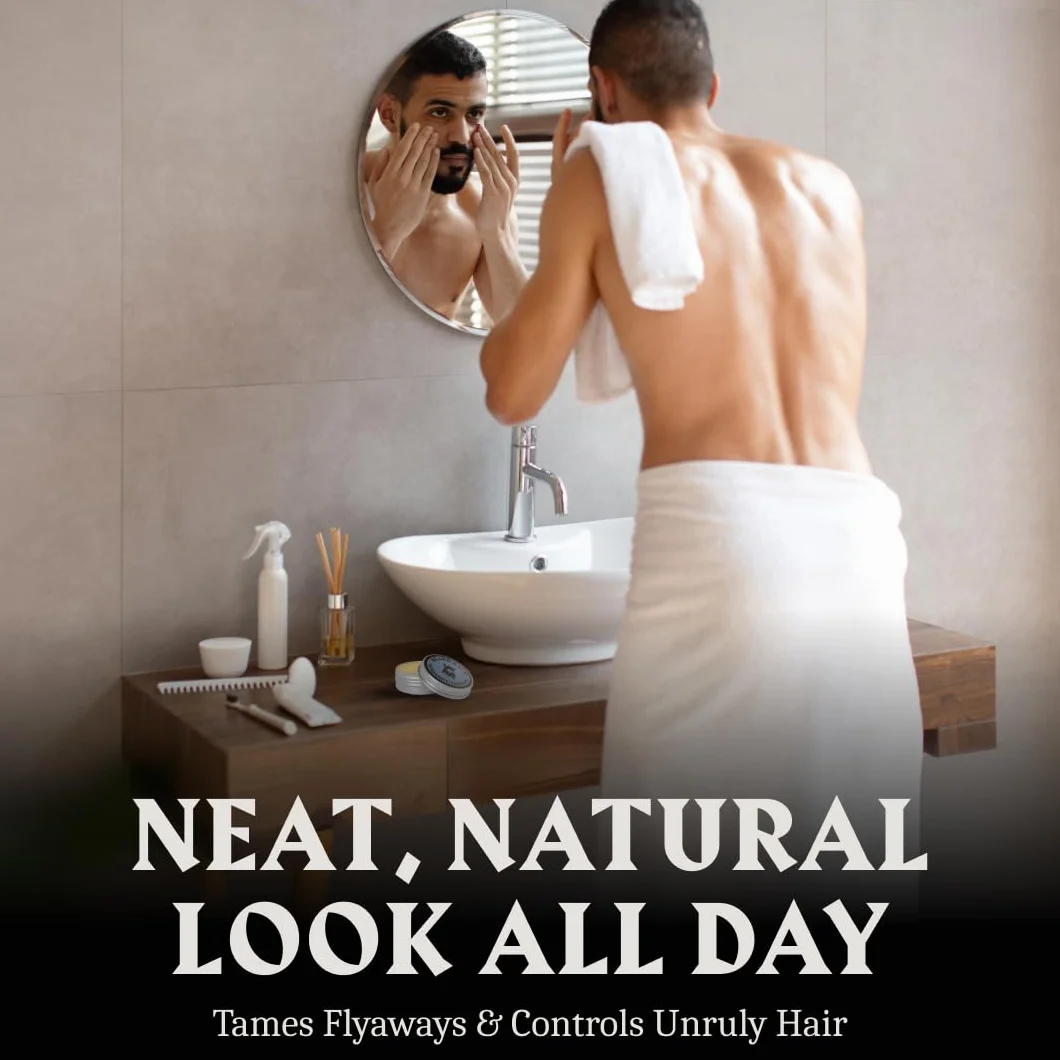 Striking Viking Balsam do brody Blue Ocean – Lekki mocujący, 60 g – Nawilżający i nawilżający – Z masłem Shea, olejem arganowym i olejem jojoba – Pielęgnacja brody, wosk do brody i pomada w jednym