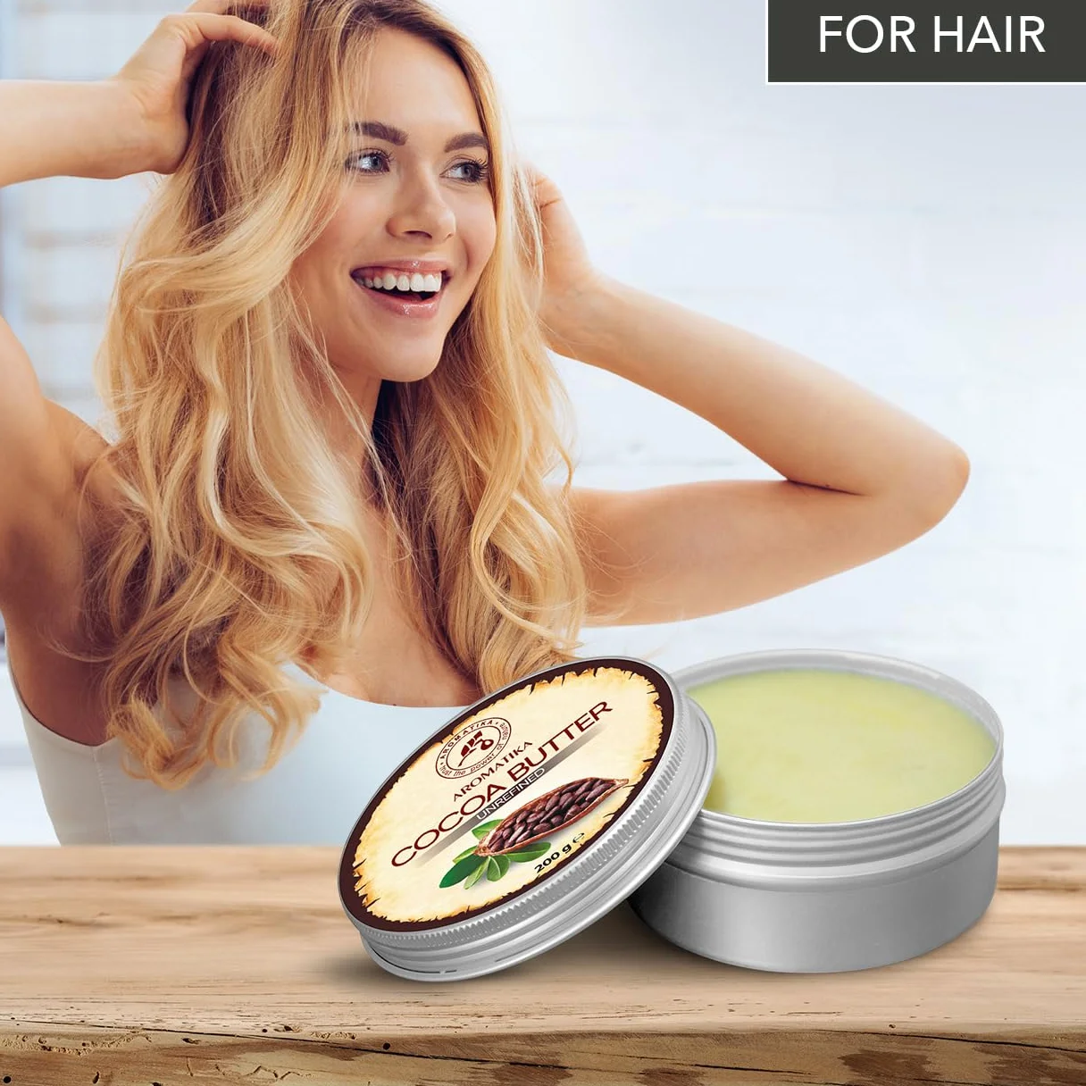 Cocoa Butter Pure & Natural 200g - Burkina Faso - Theobroma Cacao Seed Butter - Great Benefits for Skin - Hair - Face - Body - Lip care - Cacao Butters