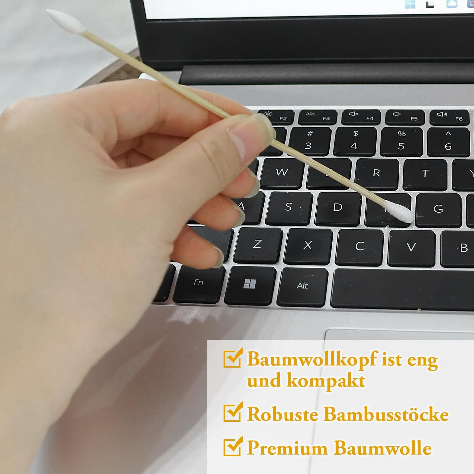 100 sztuk bambusowych patyczków higienicznych, 15 cm, Cotton Swabs, pałeczki do uszu, podwójna główka, do czyszczenia, brwi, upiększania, paznokci