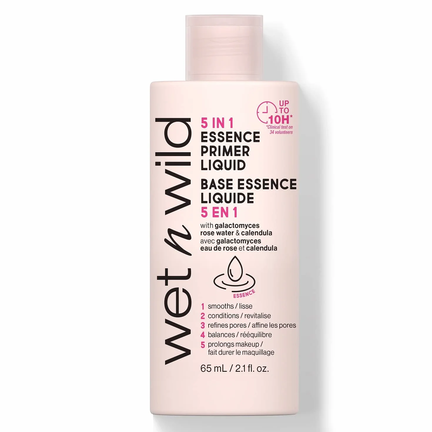Wet n Wild 5 w 1 Esencja Podkładu w płynie, Gładzi i Odmładza Skórę Przygotowując ją do Makijażu, Wzbogacona w Nagietek i Wodę Różaną, 75ml