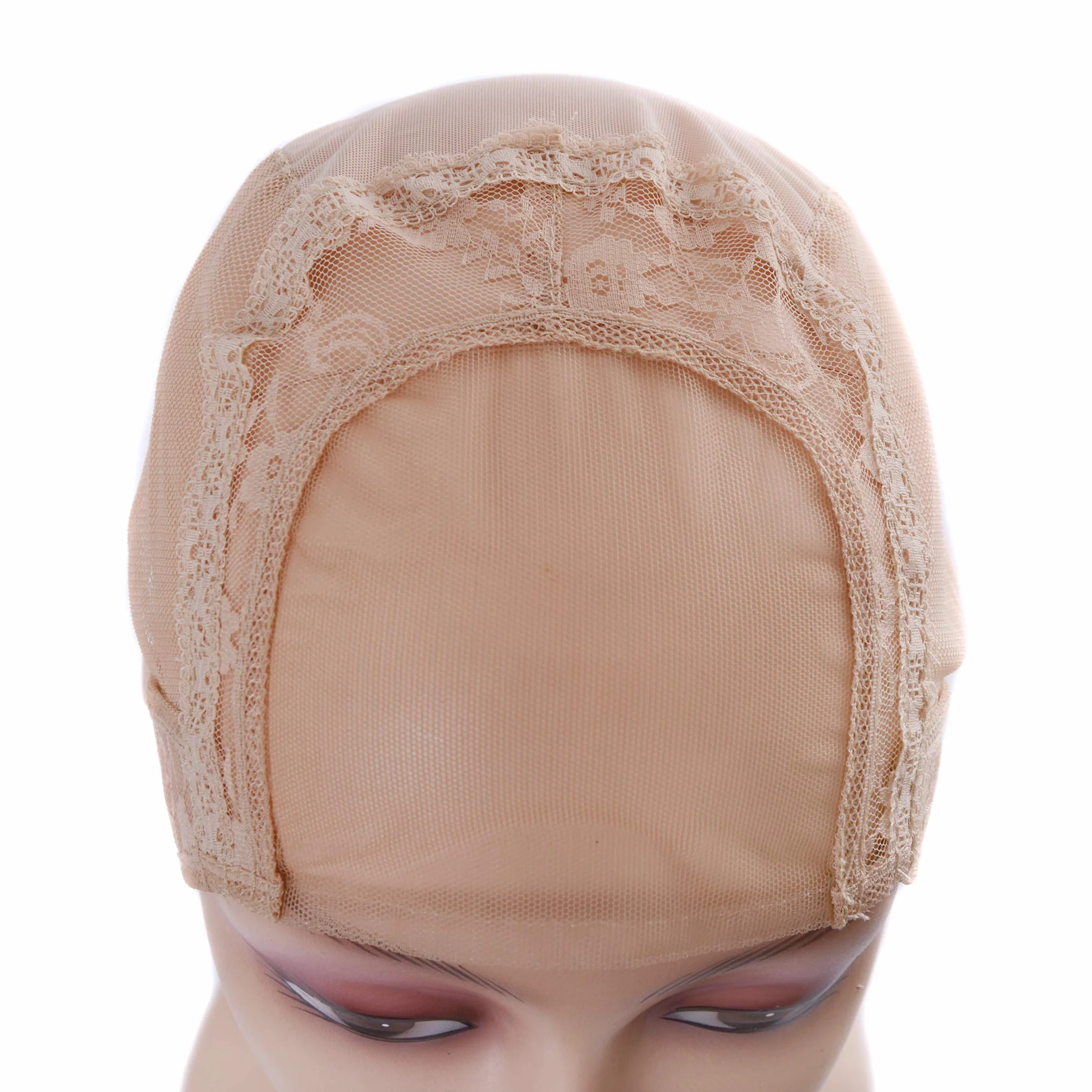 4"X4" U część szwajcarska koronka peruka czapka do robienia peruk z regulowanymi paskami siatka peruka czapka (blond M 54 cm)