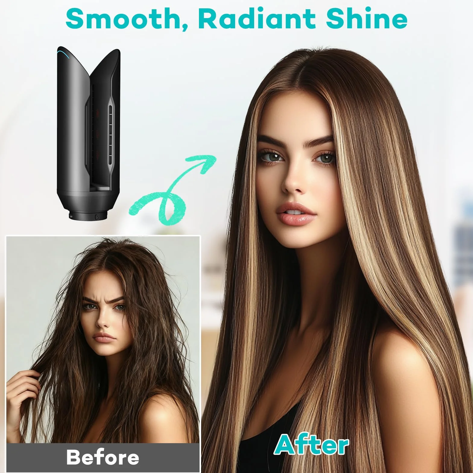 Nakładka do wygładzania włosów do Dyson Airwrap HS01 HS05 HS08, szczotka do suszenia włosów, akcesoria salonowe (czarny)