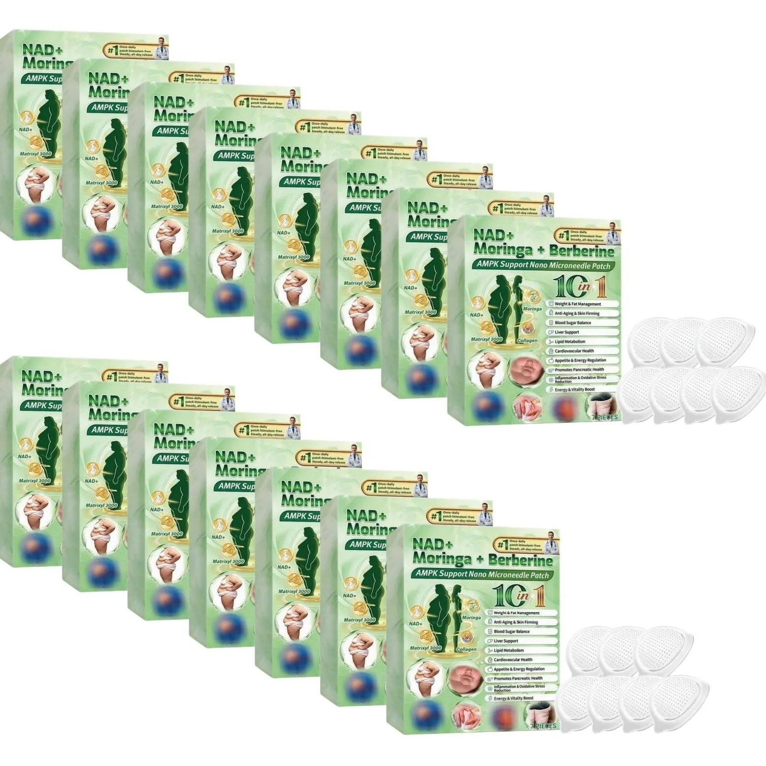 Plastry odchudzające Moringa 10 w 1, plaster odchudzający Nano Microneedle, plaster odchudzający, naturalne składniki, ultracienka i niewidoczna naszywka na ciało, niewidoczna pod ubraniem, do