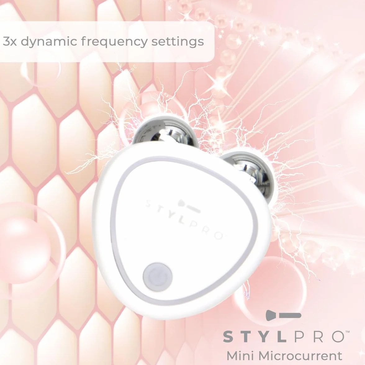 STYLPRO Mini mikroprądowe urządzenie do tonowania twarzy – ujędrniające i podnoszące, nieinwazyjne, trwałe, oszczędzające czas, domowe urządzenie do twarzy, technologia mikroprądowa, 3 ustawienia