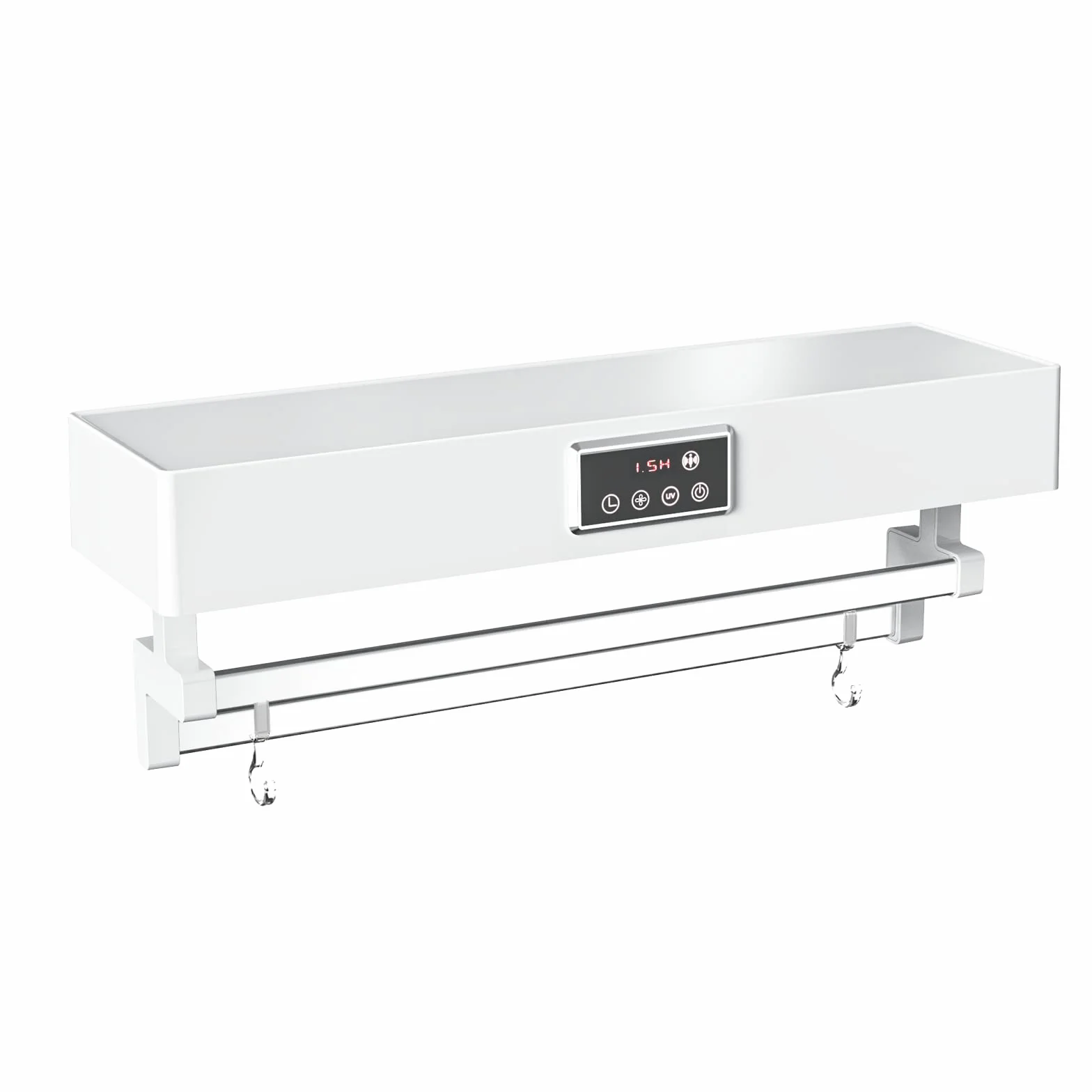 QL Elektrycznie Ogrzewany Wieszak na Ręczniki z Dezynfekcją UV i Szybkie Suszenie 500W,Grzejnik Ręczników do Łazienki i Kuchni 60CM,Biały