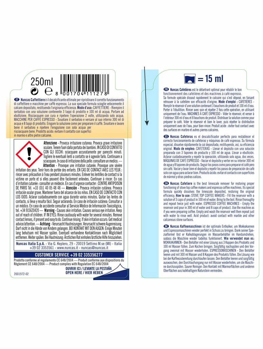 nuncas Ekspres do kawy - odkamieniacz w płynie - 250 ml