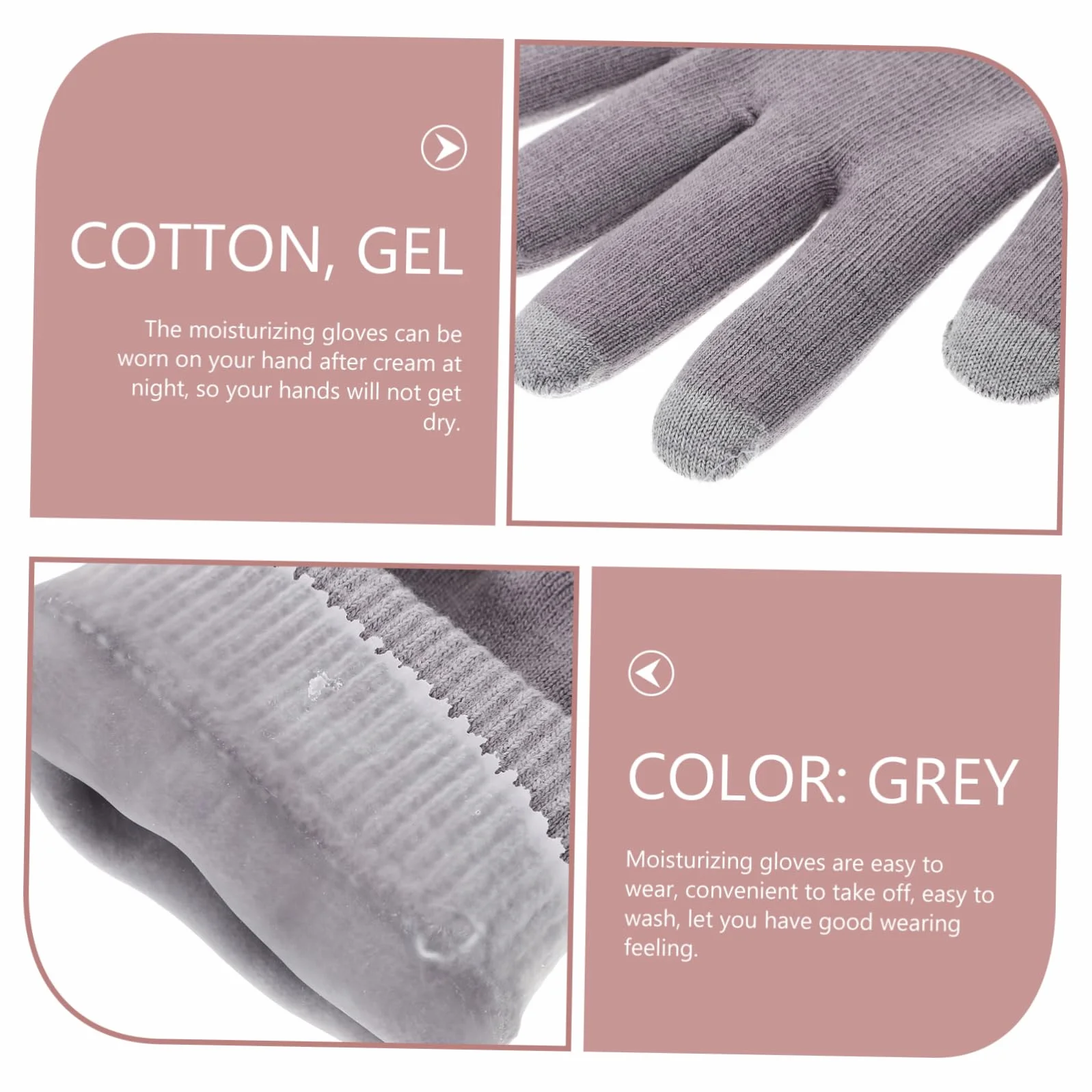 WOONEKY 1para Moisturizing Gel Gloves for Hands Breathable Touchscreen Design Comfortable and Lightweight for Daily Wear and Outdoor Travel Skin-friendly Hydrating Care