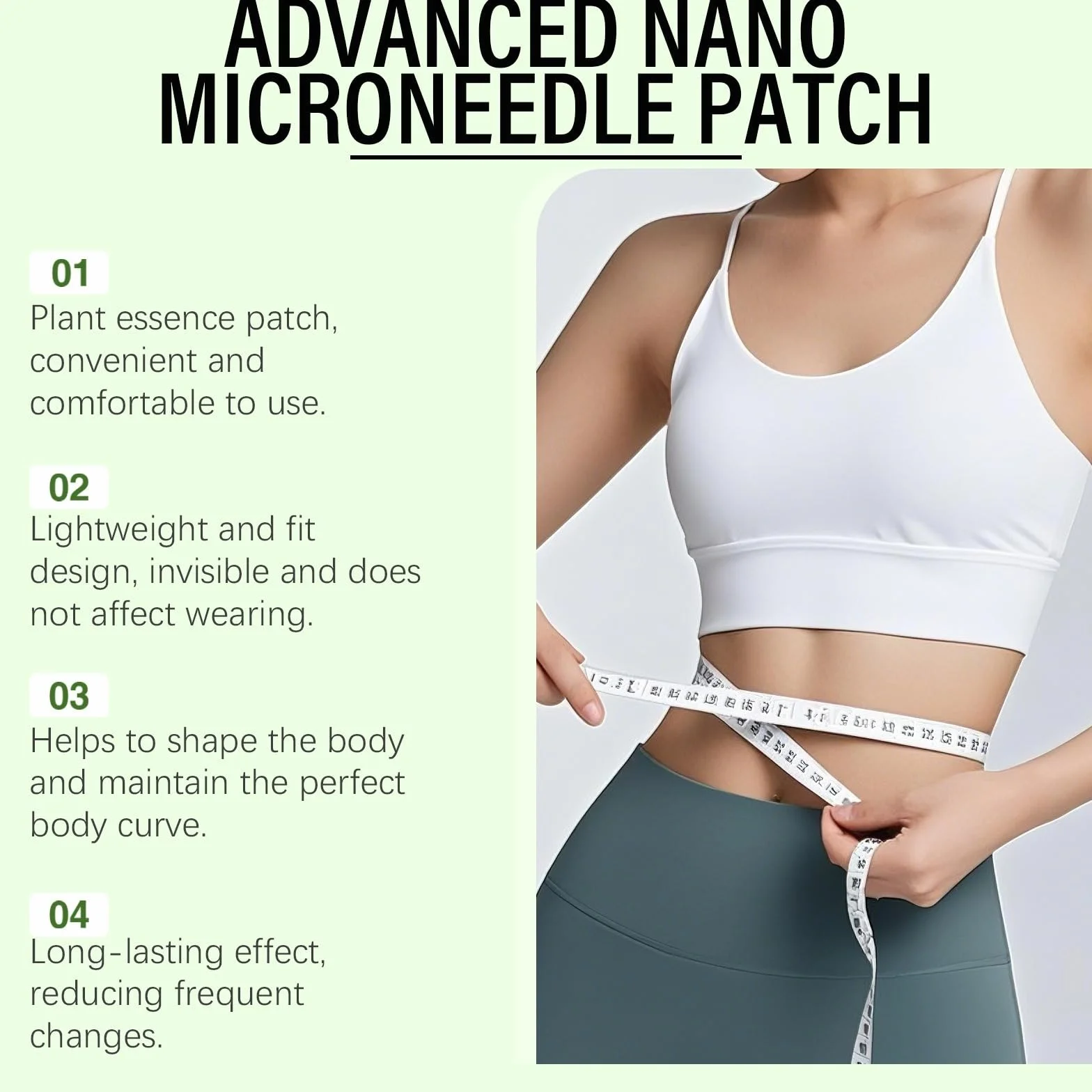 Moringa i berberyna Nano Microneedle Plaster 10 w 1, odchudzający brzuch i odchudzanie, niewidoczna pod ubraniem, naturalna i łatwa do nałożenia dla mężczyzn i kobiet