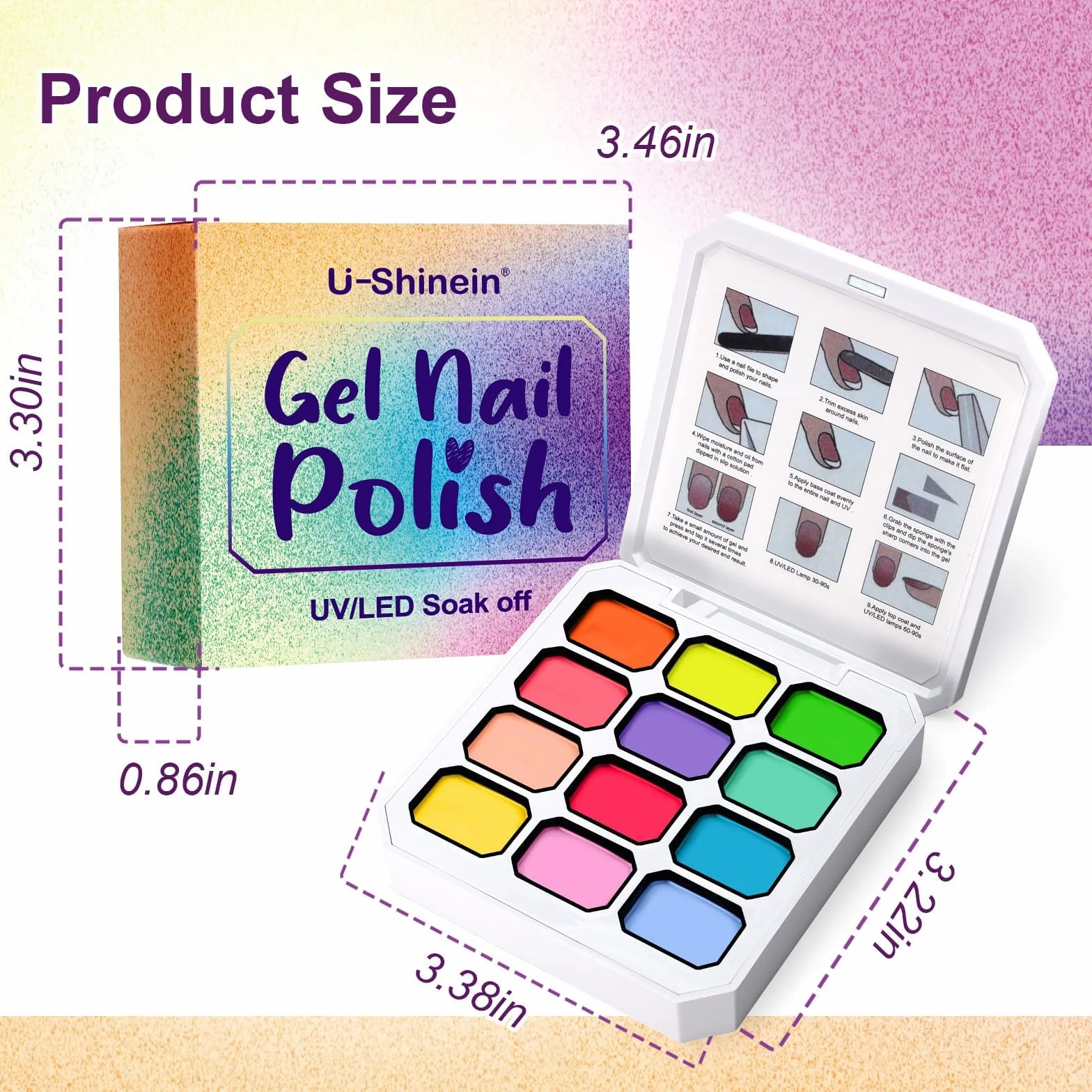 Żel do malowania gradientowego, 12 kolorów ombre żelowy lakier do paznokci ombre, paznokcie aura, francuski manicure, DIY, sztuka paznokci, paleta C