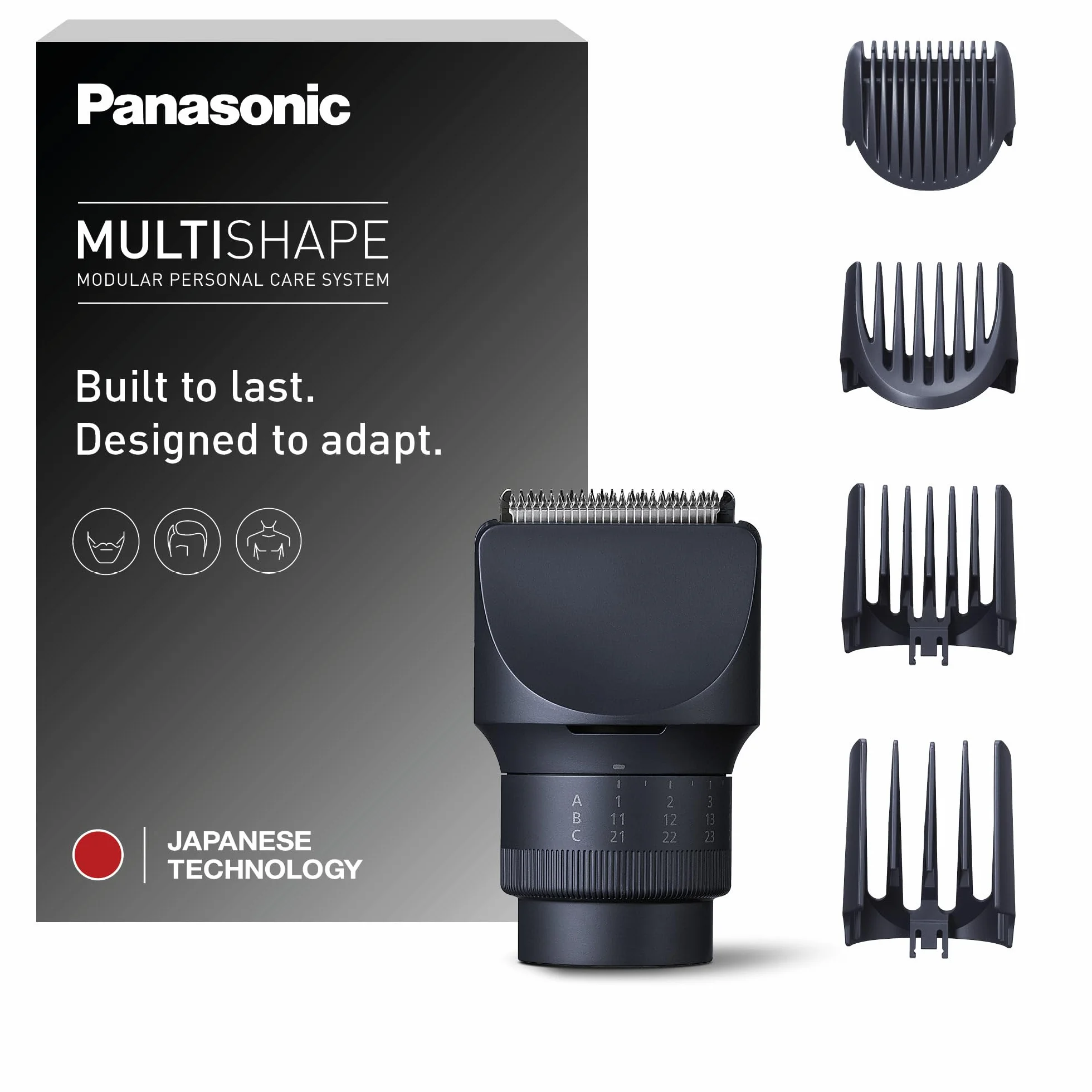Panasonic Multishape ER-CTW1-A301 nakładka do trymera broda, włosy i ciało, 39 ustawień długości, Czarny
