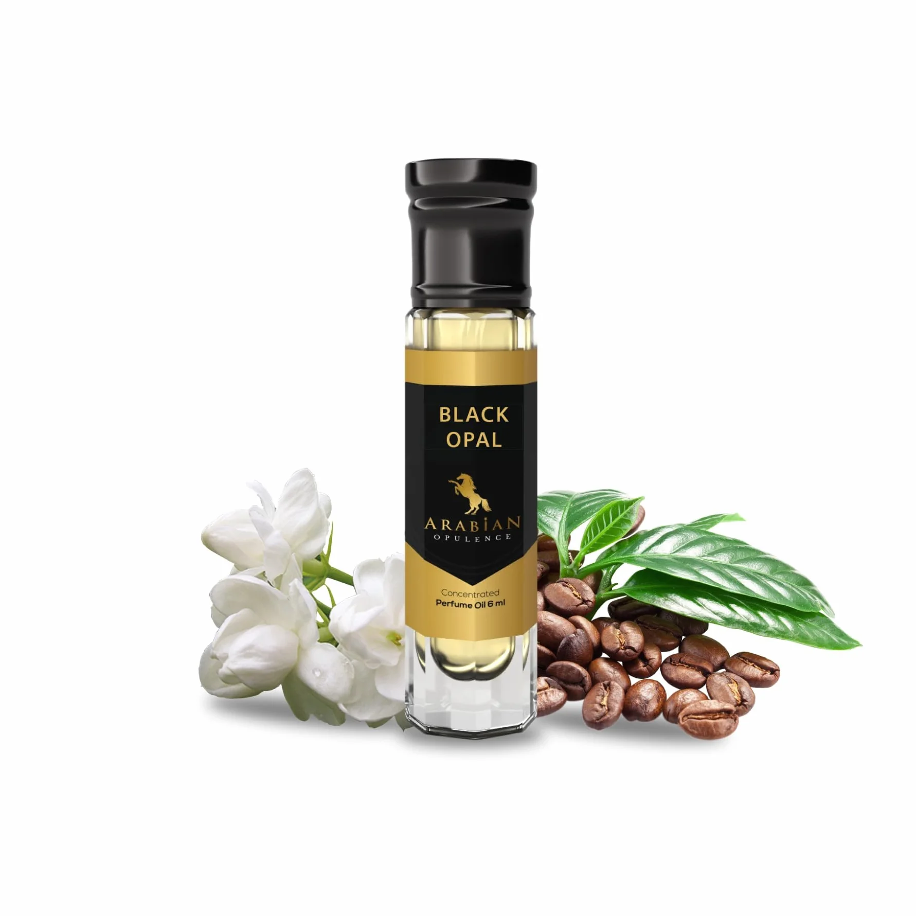 Arabian Opulence FR49 BLACK OPAL skoncentrowany olejek perfumowany, butelka zapachowa bursztynowo-waniliowa dla kobiet, długotrwałe perfumy na bazie oleju, bezalkoholowy olejek do ciała (6 ml)