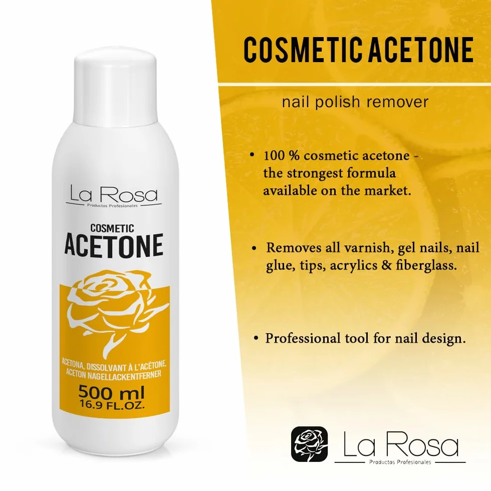 LaRosa ACETON KOSMETYCZNY 500ml zmywacz do paznokci hybrydowych