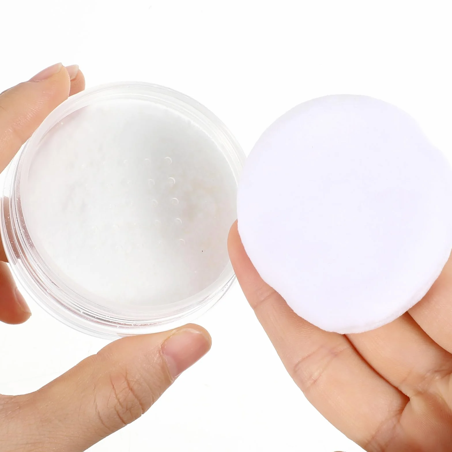 2 puste pudełko na puder z pomponem do pudru, przenośny, 10 ml, puste pudełko na puder, zestaw ze zdejmowaną pokrywką, dla kobiet i dziewcząt