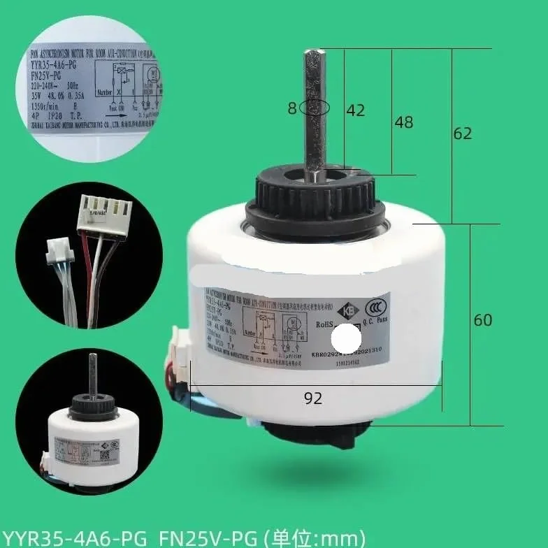 Dla Gr/ee klimatyzacja silnik wentylatora do klimatyzatora pokojowego YYR35-4A6-PG FN25V-PG AC220-240V 35W części