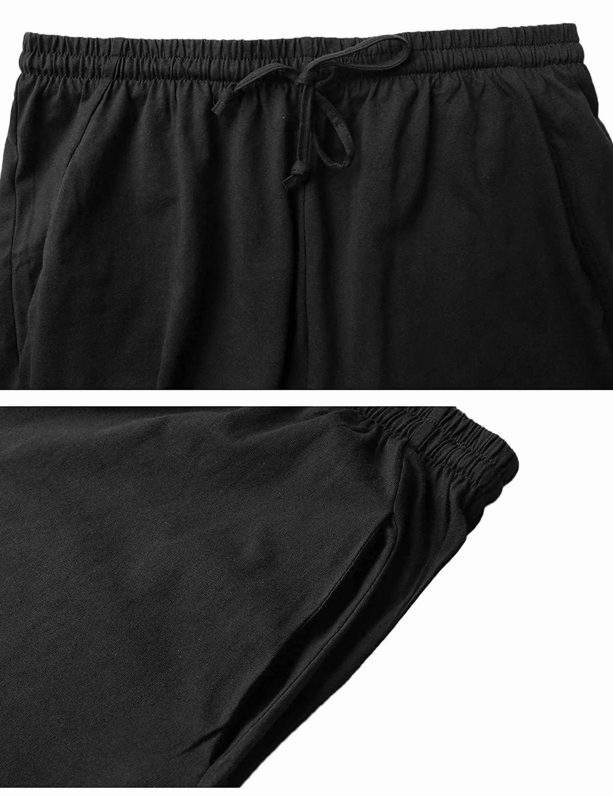 Męskie spodnie piżamowe, bawełniane, krótkie spodnie do spania, spodenki do spania, na lato, bermudy, z kieszeniami bocznymi, S-XXL