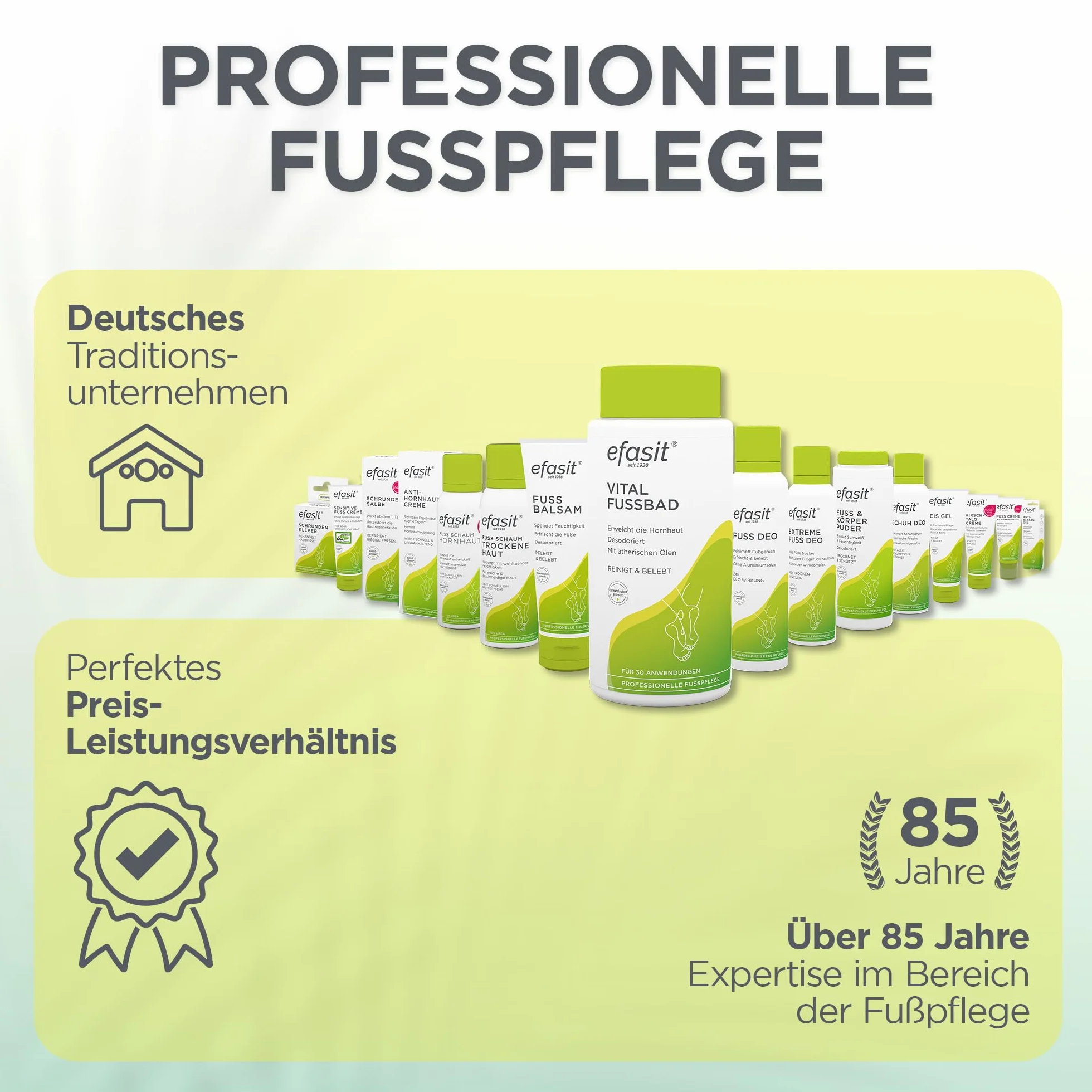 efasit Balsam do stóp – bogata pielęgnacja stóp w przypadku suchych stóp, krem do stóp z olejkiem jojoba i rozmarynu, żywokost i rumianek, krem do pielęgnacji stóp pielęgnuje i ożywia, 75 ml