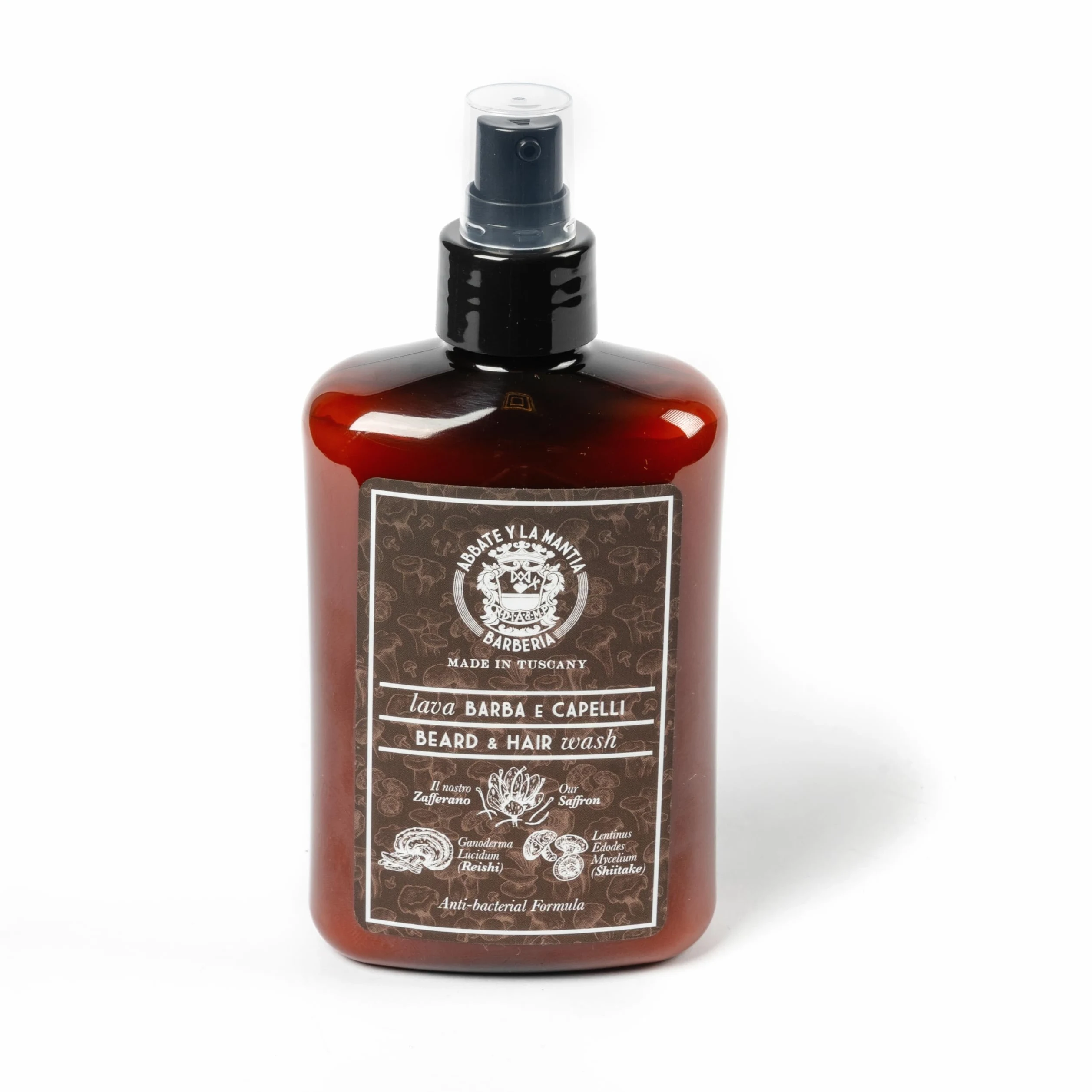 Odżywka do brody przeciw wypadaniu brody, wzmacniająca, łagodząca i antybakteryjna, z szafranem, Reishi i Shiitake, 250 ml, wyprodukowano we Włoszech