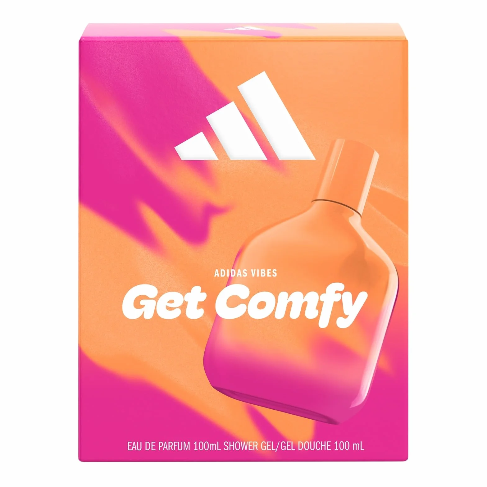 adidas, adidas Vibes Get Comfy pudełko upominkowe z wodą perfumowaną 100 ml i żel pod prysznic 100 ml