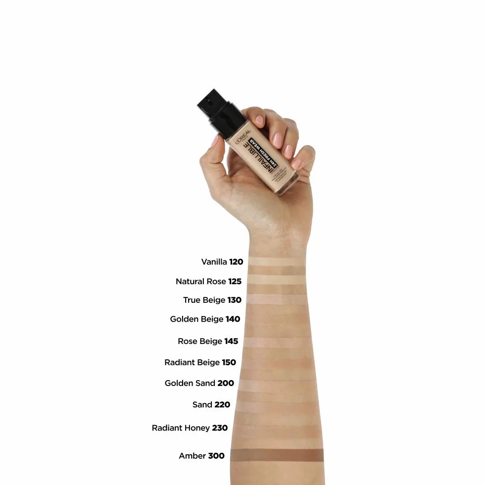 L'Oréal Paris Infaillible 24 h Fresh Wear Długotrwały kryjący podkład odporny na ścieranie, lekka formuła, SPF 25, 130 True Beige, 30 ml
