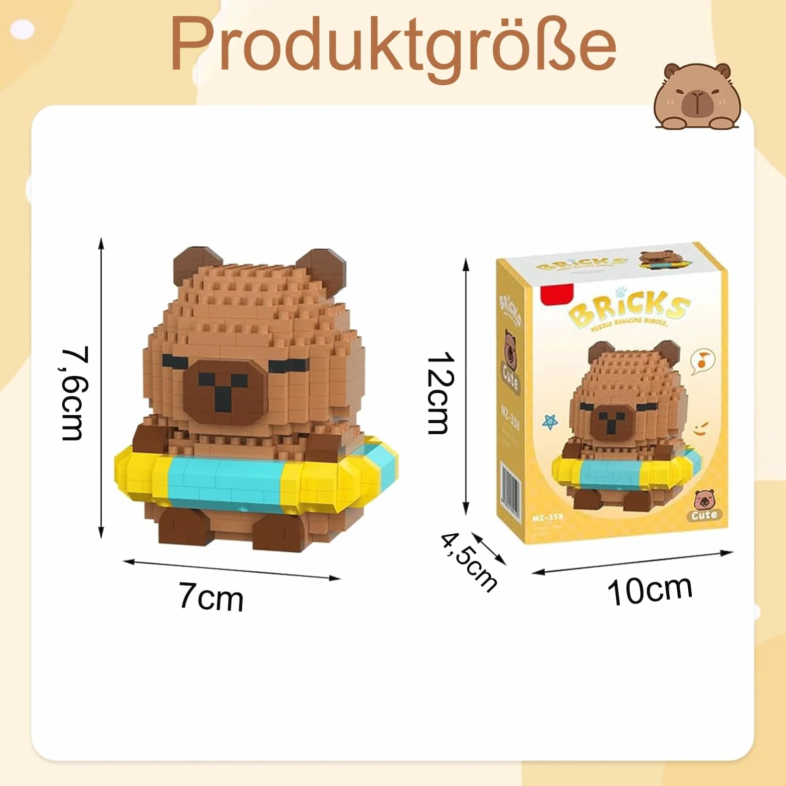 LEMONSTONE Capybara Capybara mini zestaw klocków budowlanych z podręcznikiem (może nie być dostępna w języku polskim), śliczne klocki Capybara dla dzieci i dorosłych, miły wystrój mieszkania