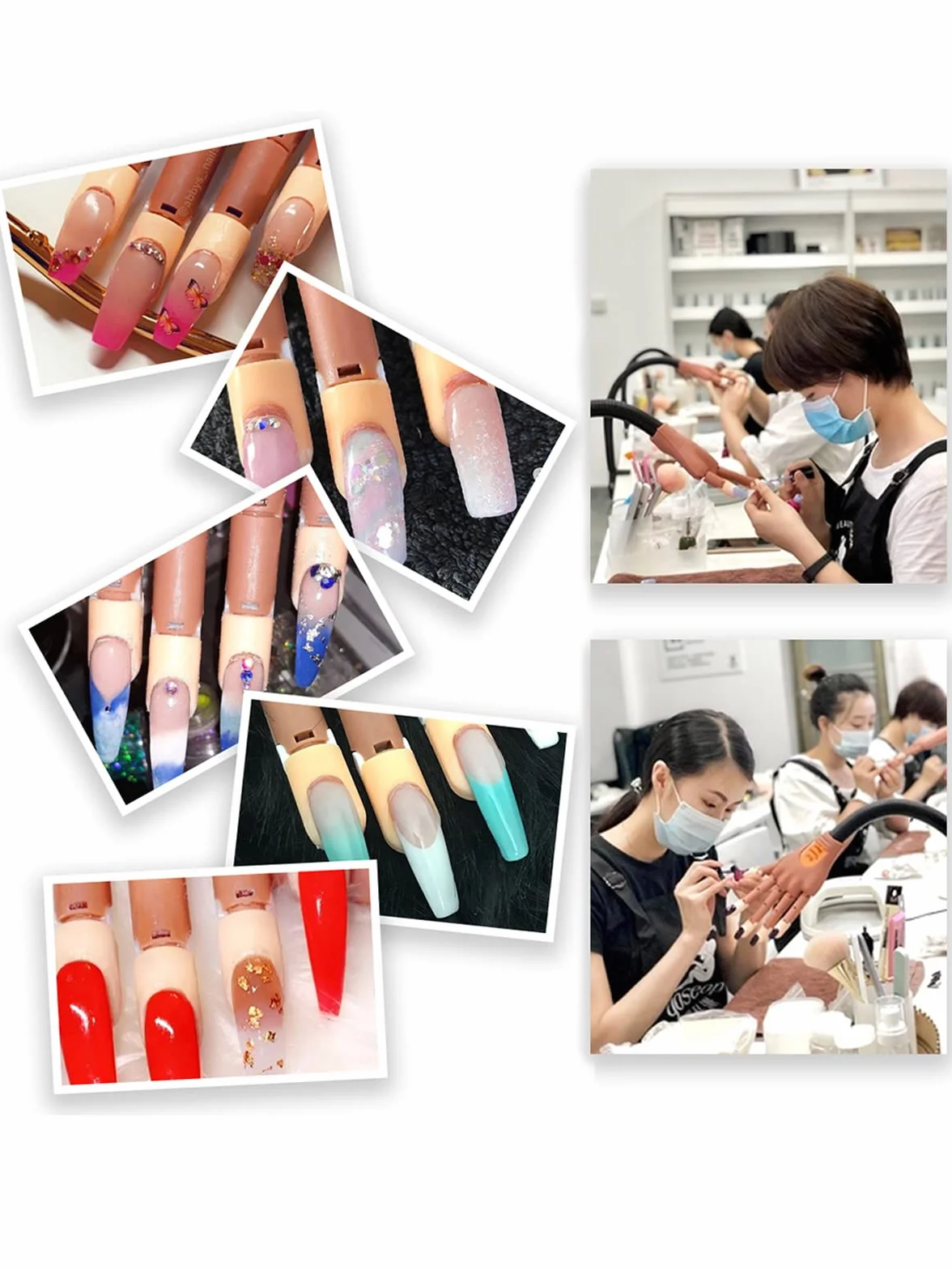 Deciniee Akrylowa ręka do ćwiczeń paznokci - elastyczny profesjonalny model - regulowana sztuczna ręka do manicure DIY
