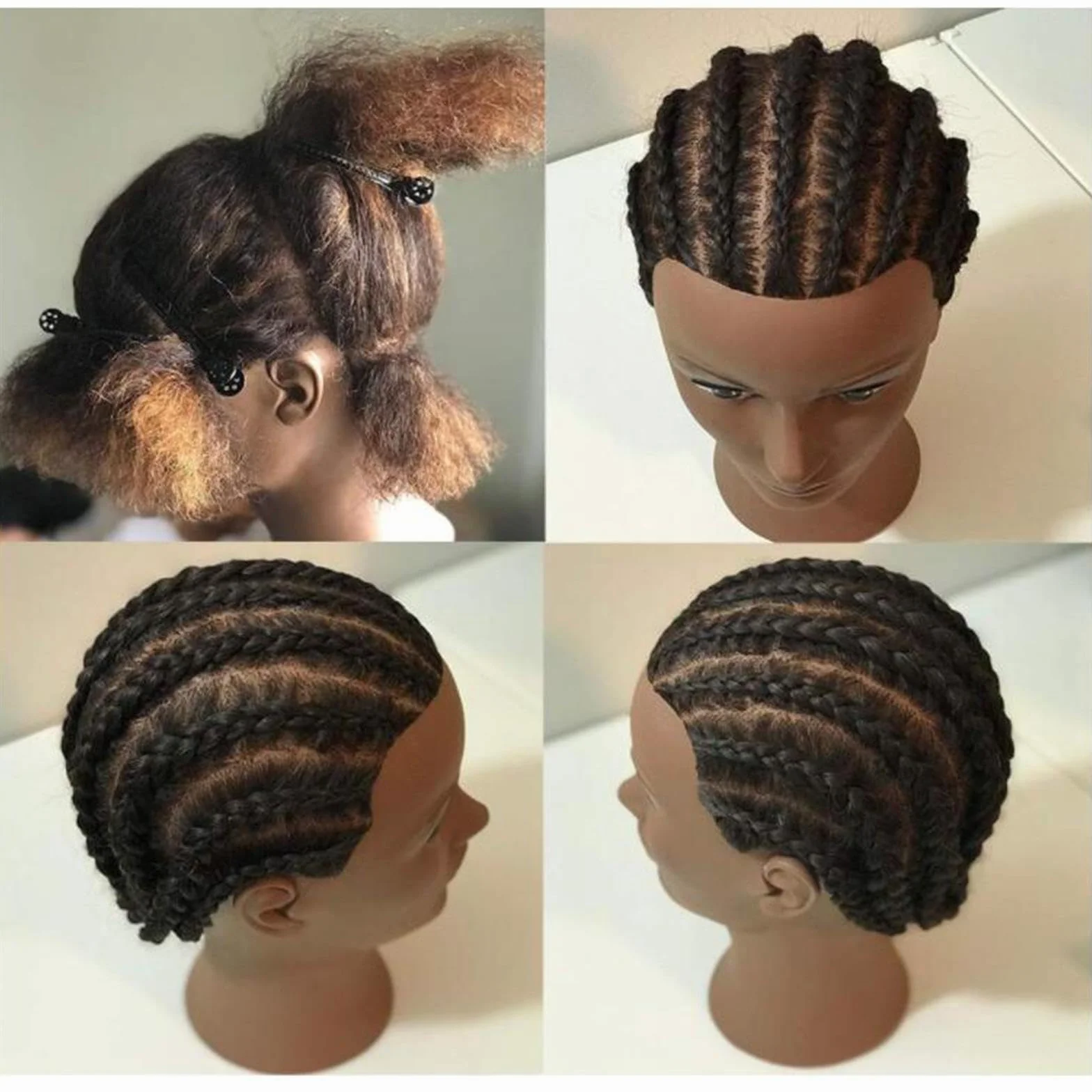 Głowa lalki do ćwiczeń stylizacji włosów z mocnym zaciskiem manekina fryzjerskiego afro jasnoczarna