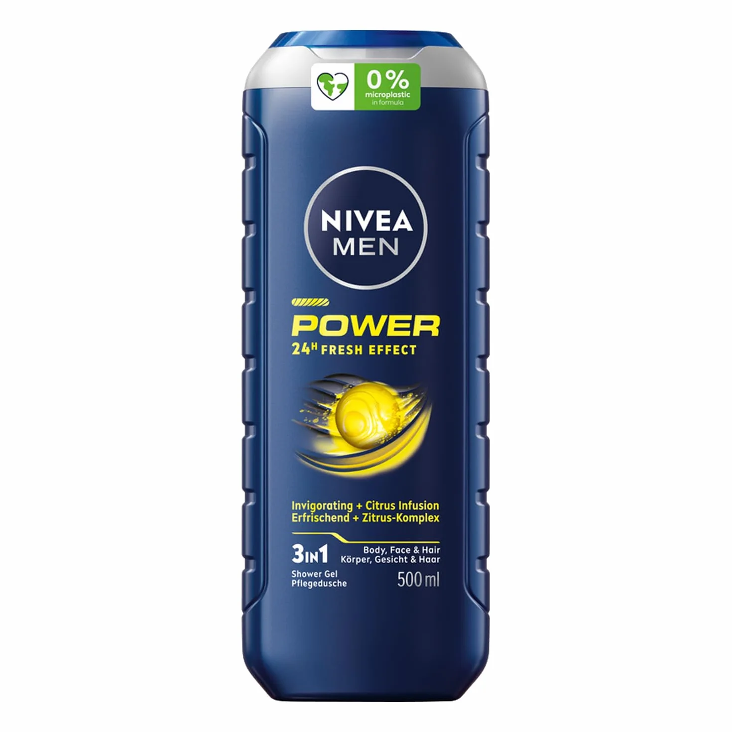 NIVEA MEN Power 24 H Fresh Effect 3w1 Pobudzający żel pod prysznic męski 500 ml