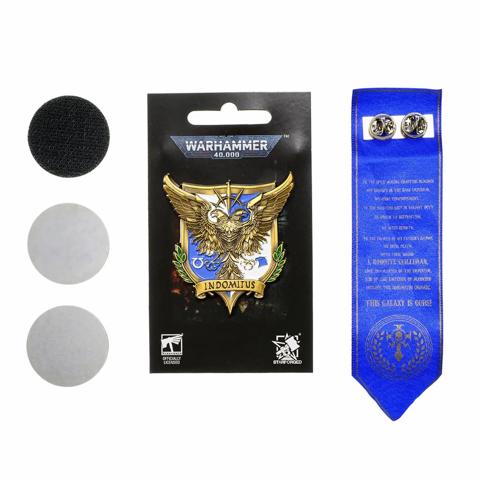 Starforged Broszka Roboute Guilliman Indomitus krucjata kampania odznaka przypinka odznaka Warhammer 40000, Stal stopowa, Bez kamieni szlachetnych