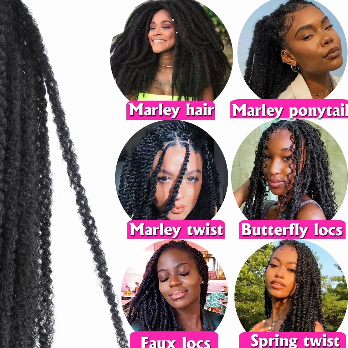 Enbeautiful Marley Twist Kręcone włosy 44 cali, 8 opakowań, 40 cm, 8 opakowań warkoczyków Marley, 30#